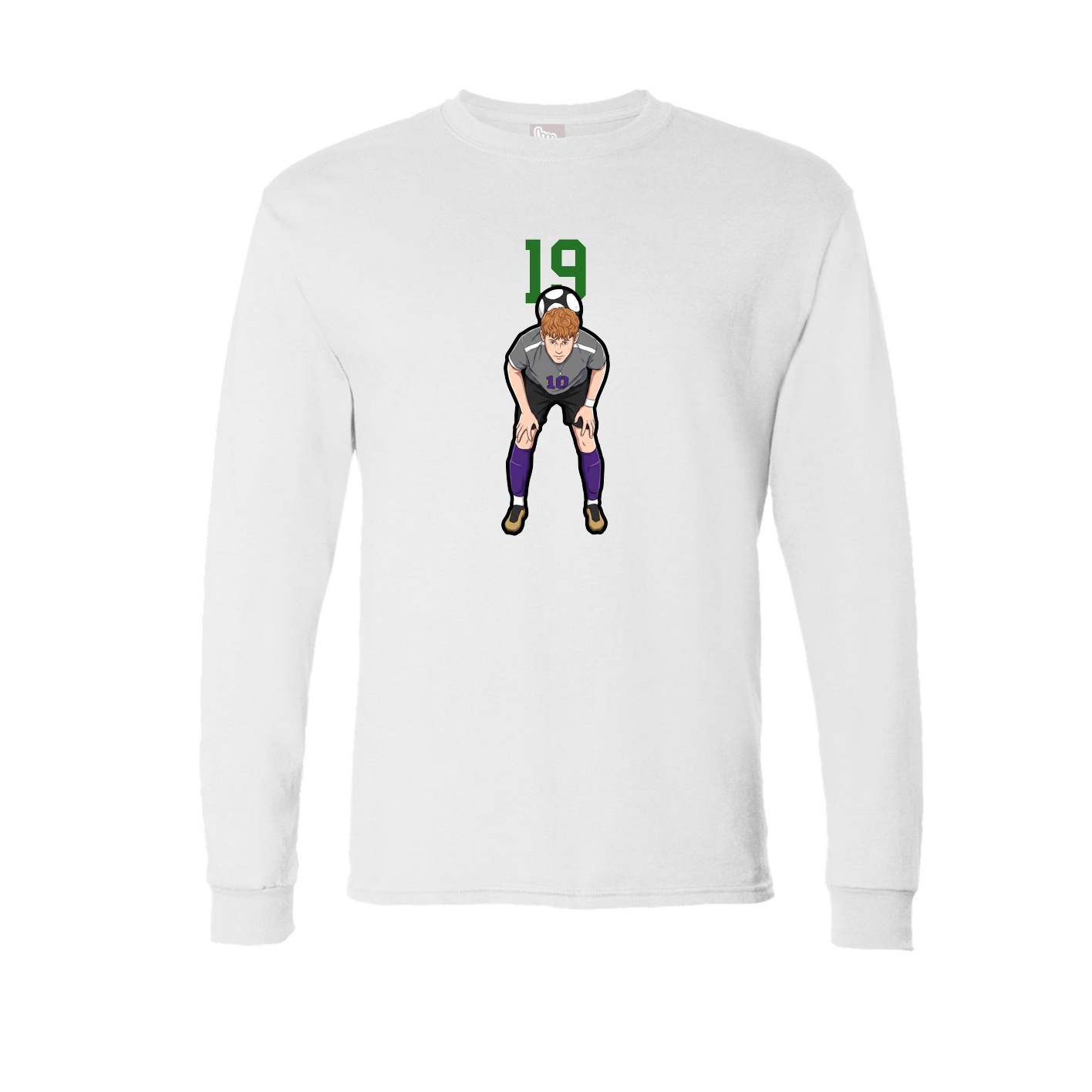 Long Sleeve Tee — Number Top in White