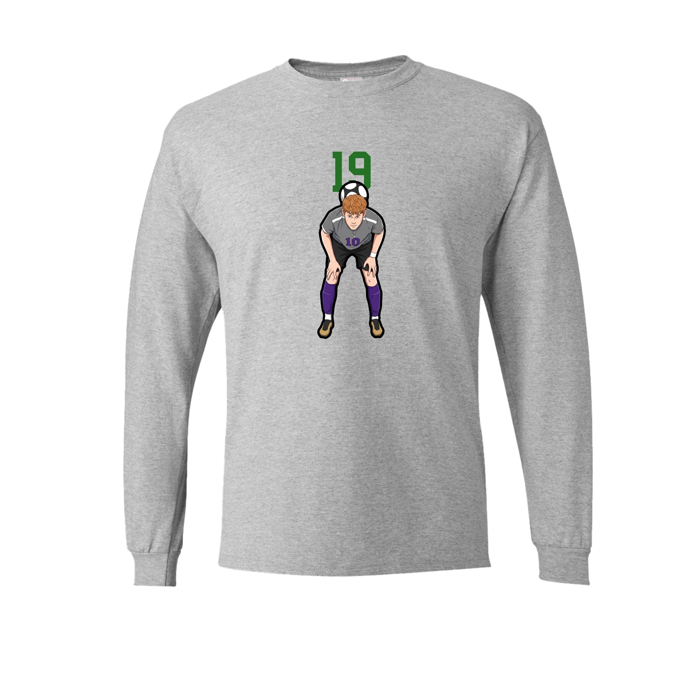 Long Sleeve Tee — Number Top in Grey