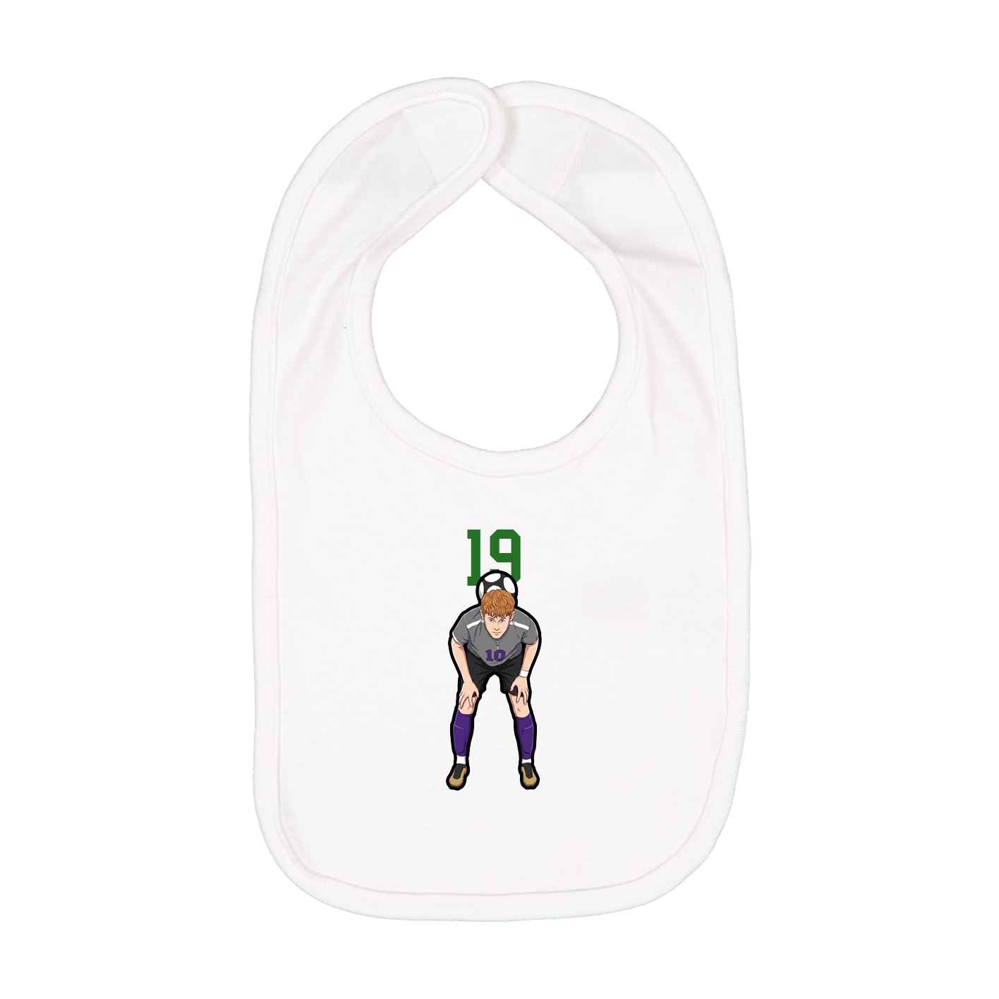 Infant Bib — Number Top in White