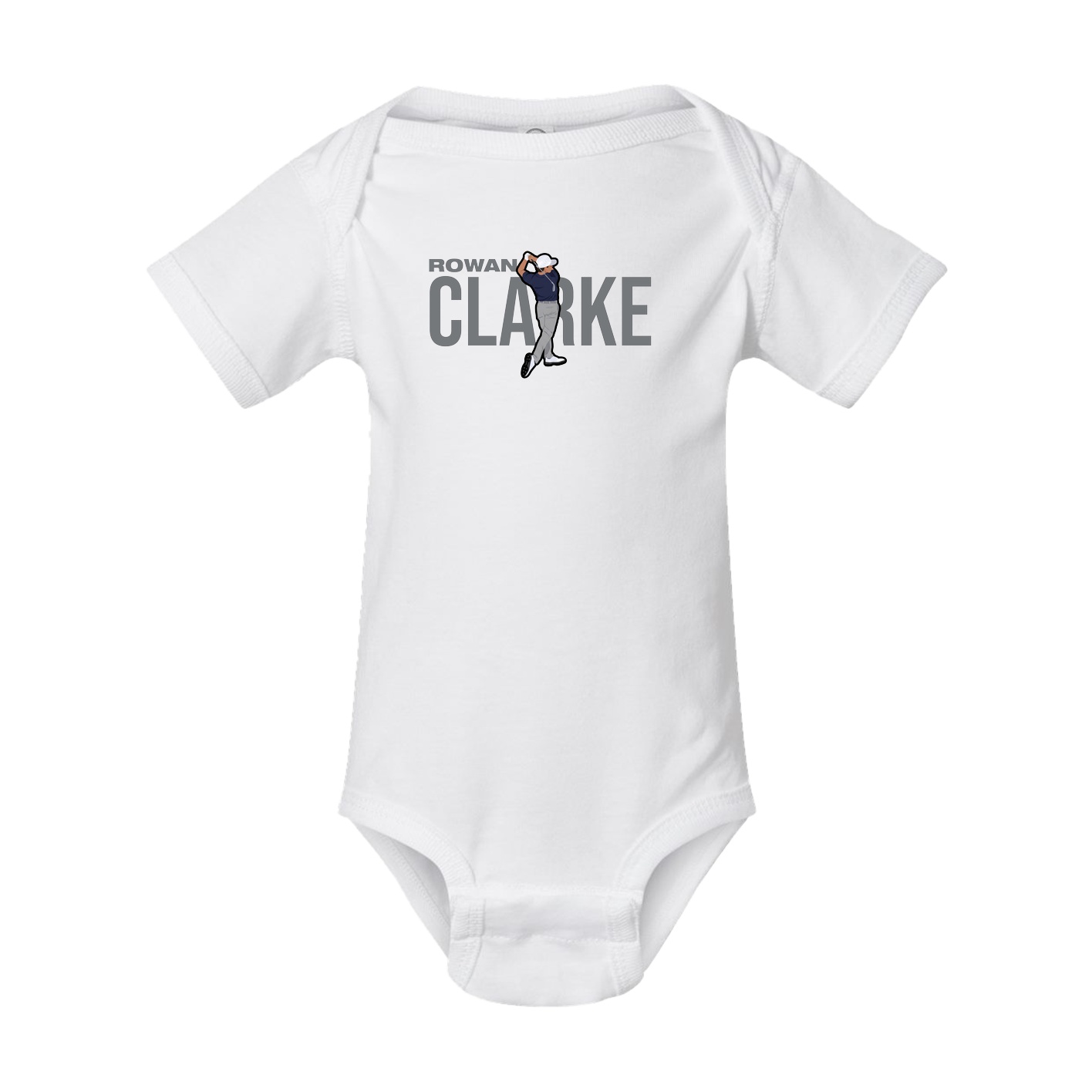 Baby Onesie — Player Name in White