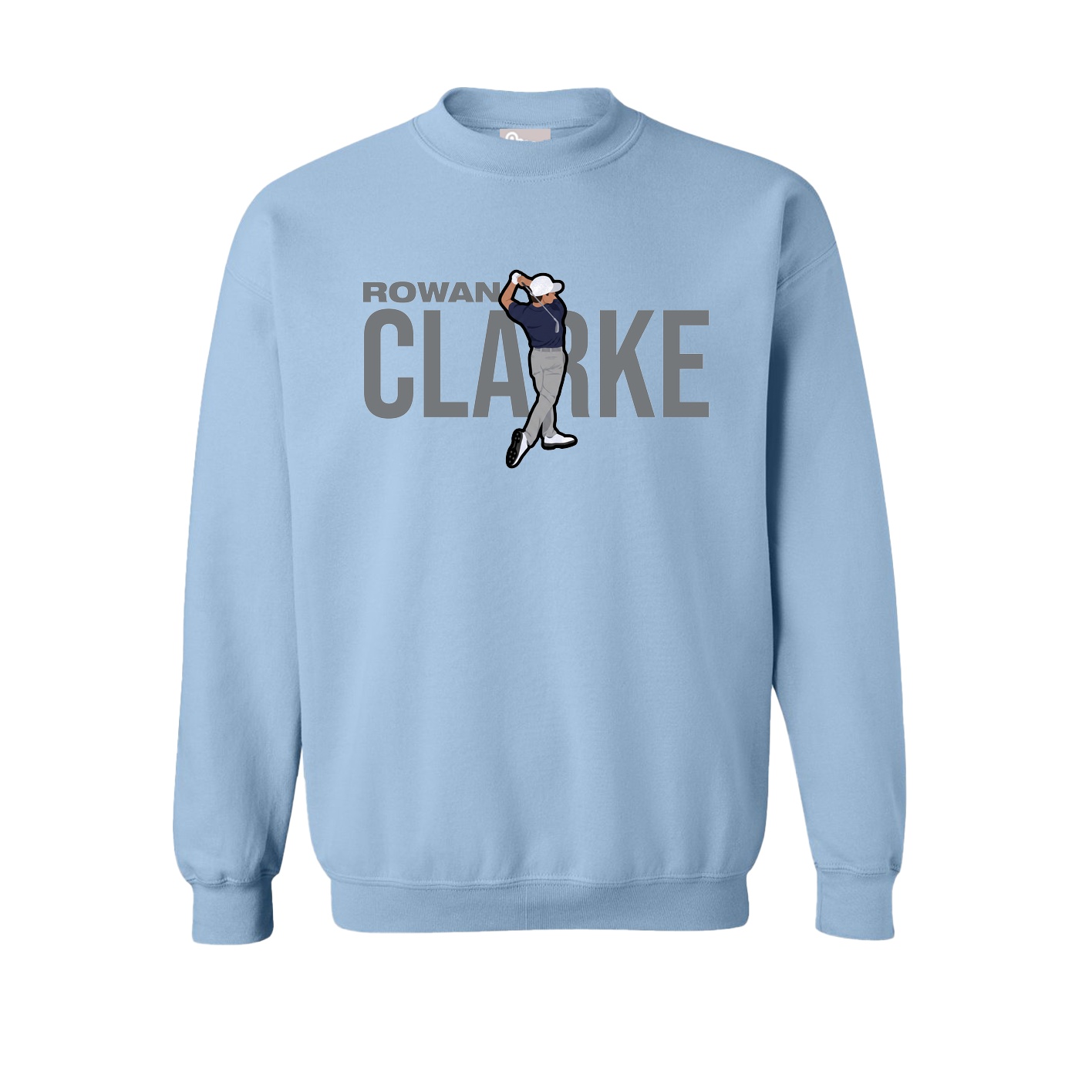 Fleece Crew — Player Name in Light Blue