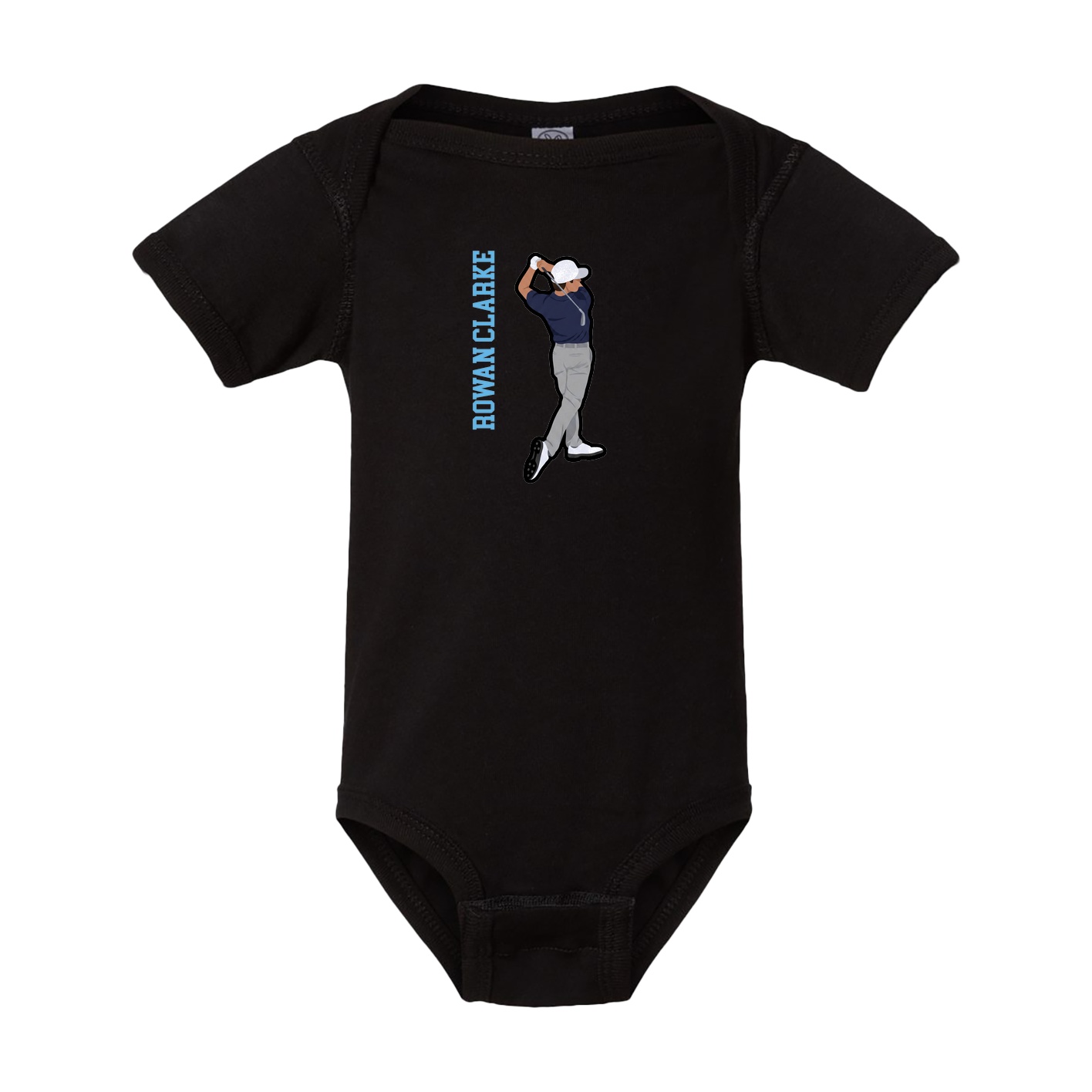 Baby Onesie — Name Vertical in Black