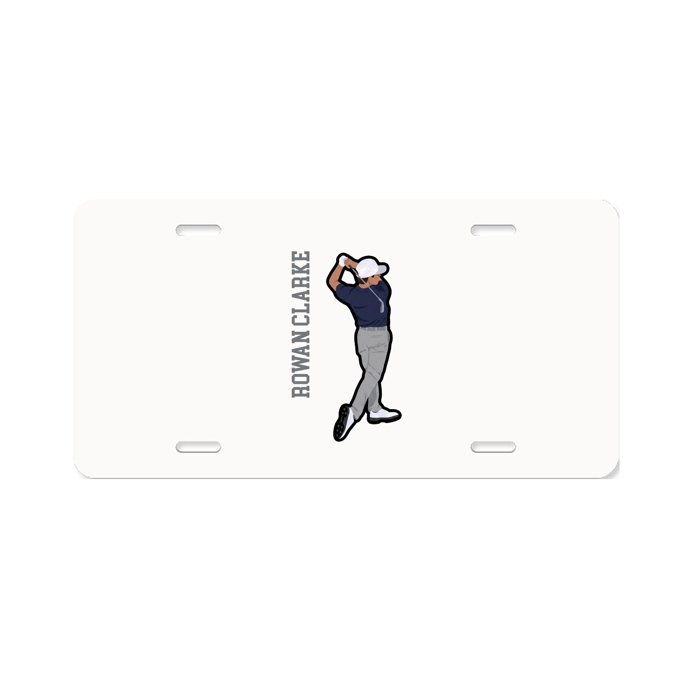 License Plate — Name Vertical in Classic