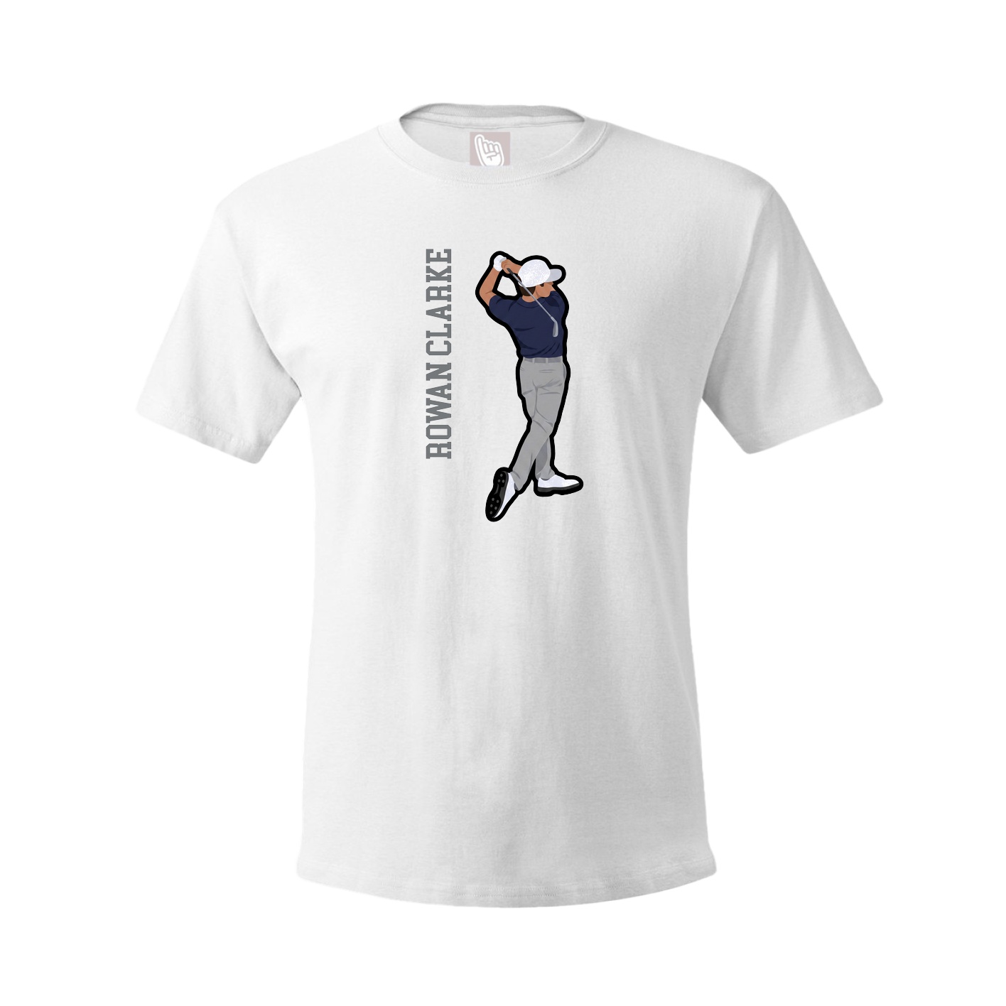 Youth Tee — Name Vertical in White
