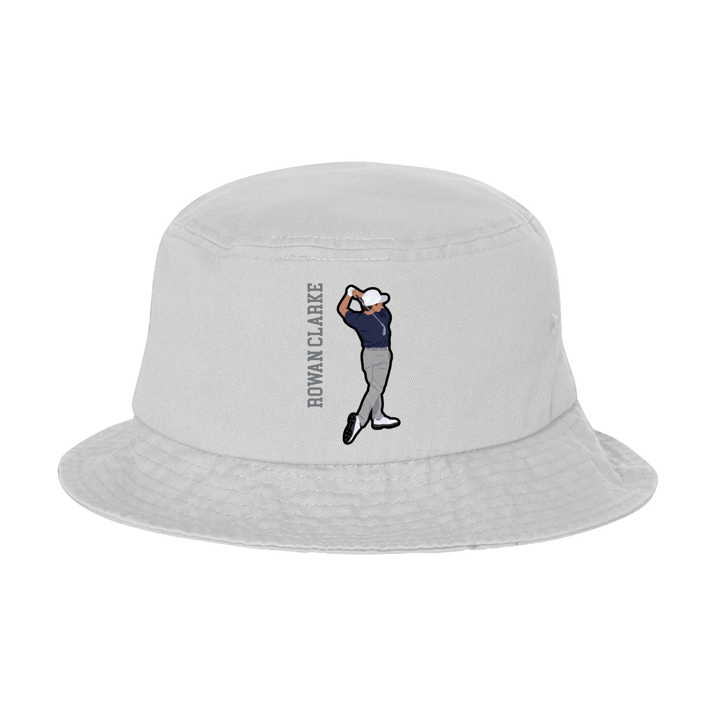 Bucket Cap — Name Vertical in White