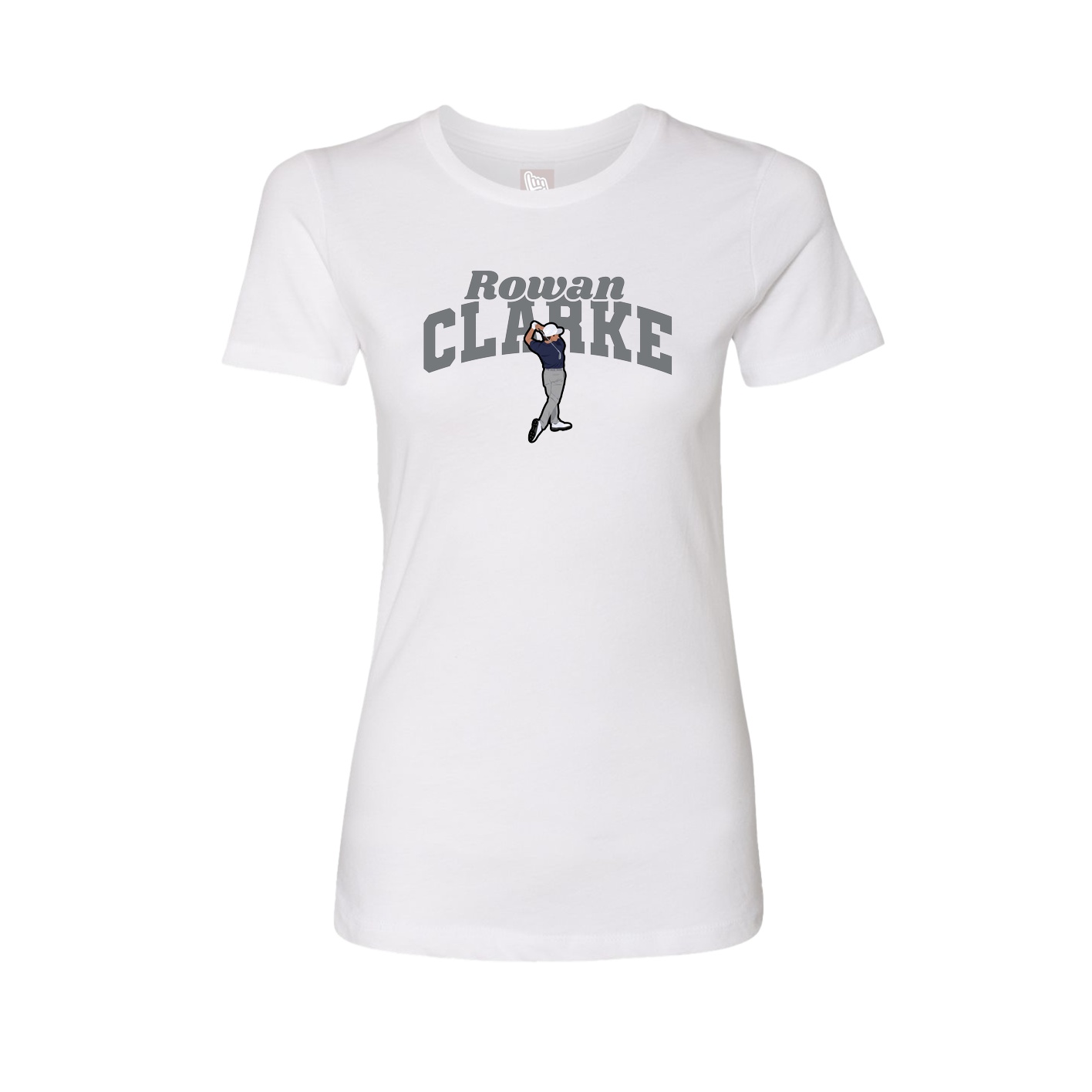 Fitted Women's Tee — Signature Arch in White