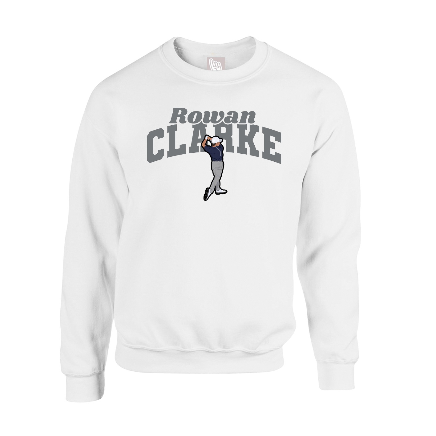 Fleece Crew — Signature Arch in White