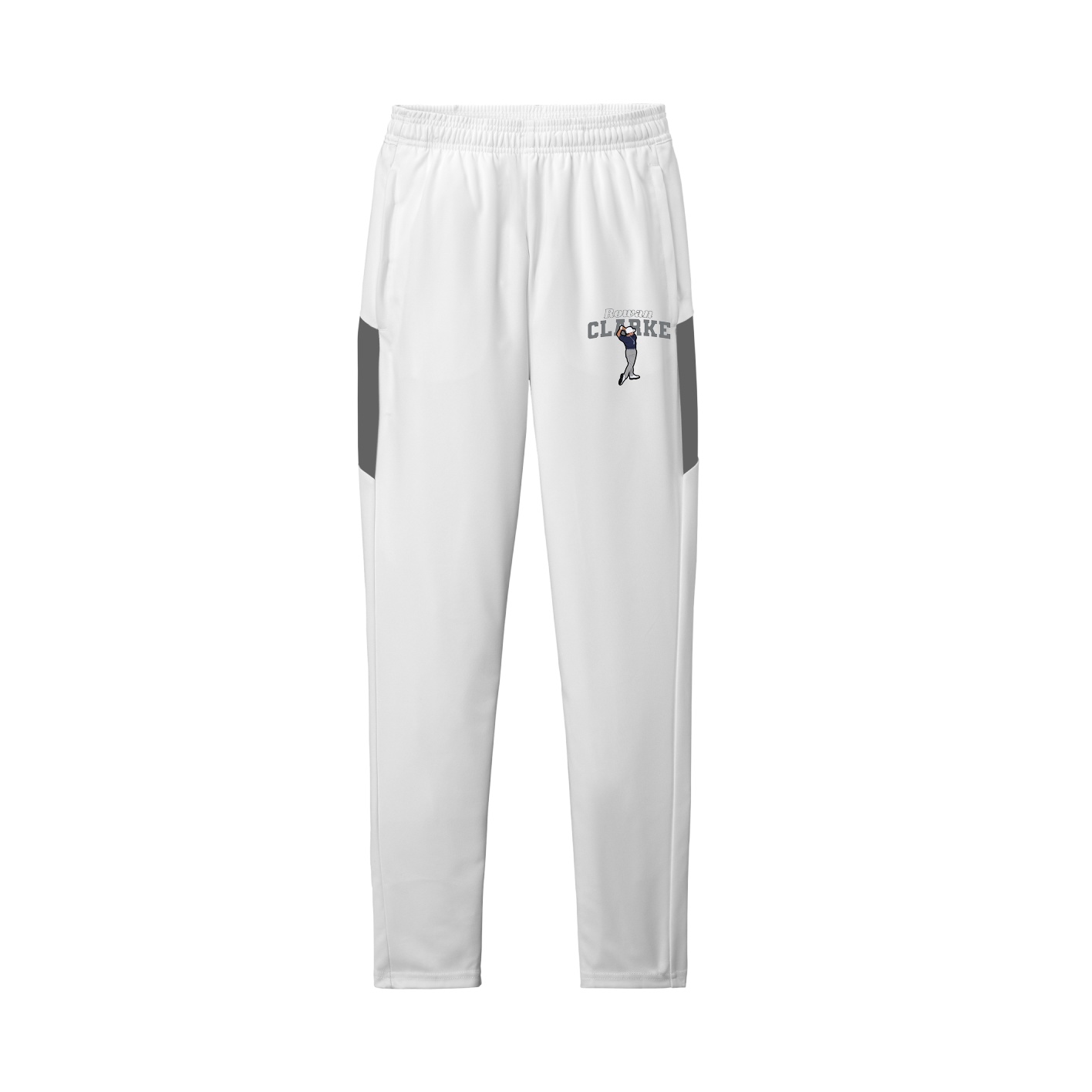 Team Travel Pant — Name Arch in White/Grey