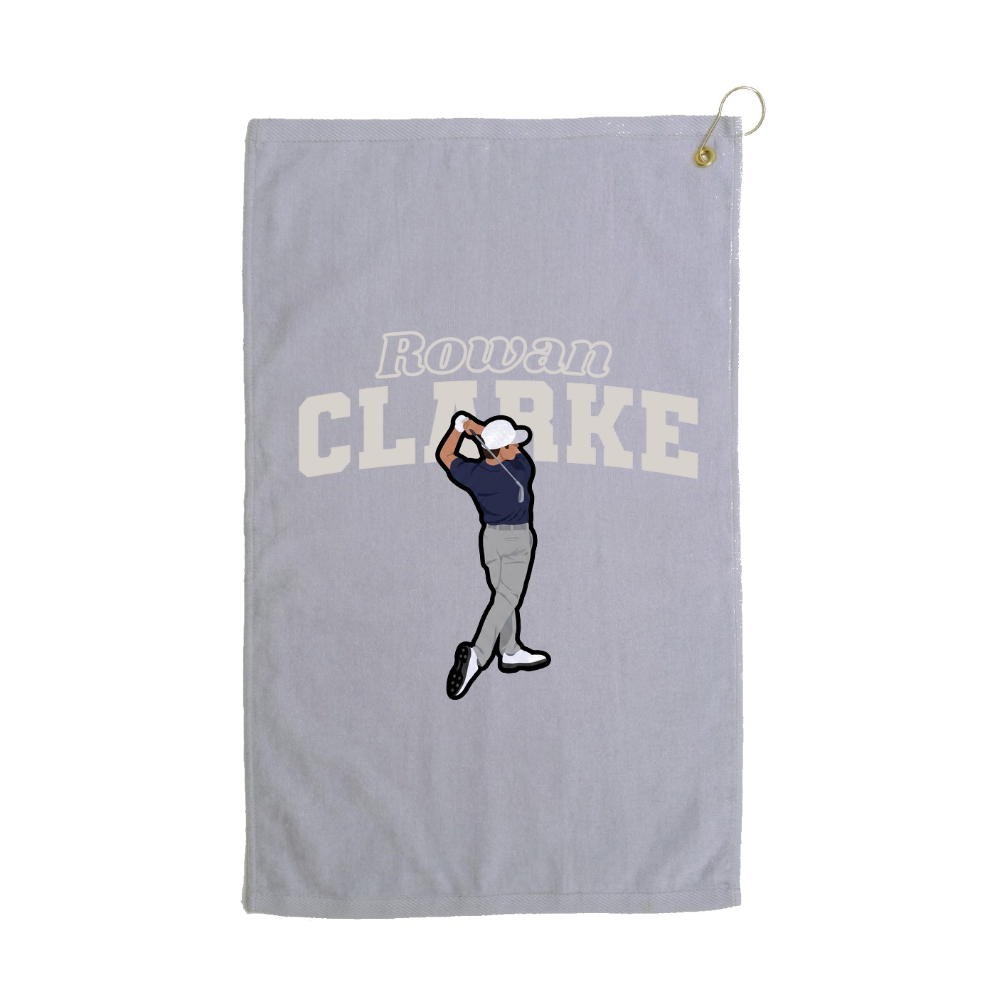 Golf Towel — Name Arch in Grey