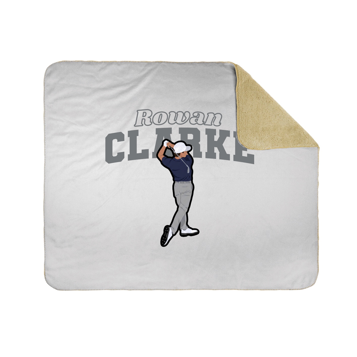 Throw Blanket — Name Arch in White