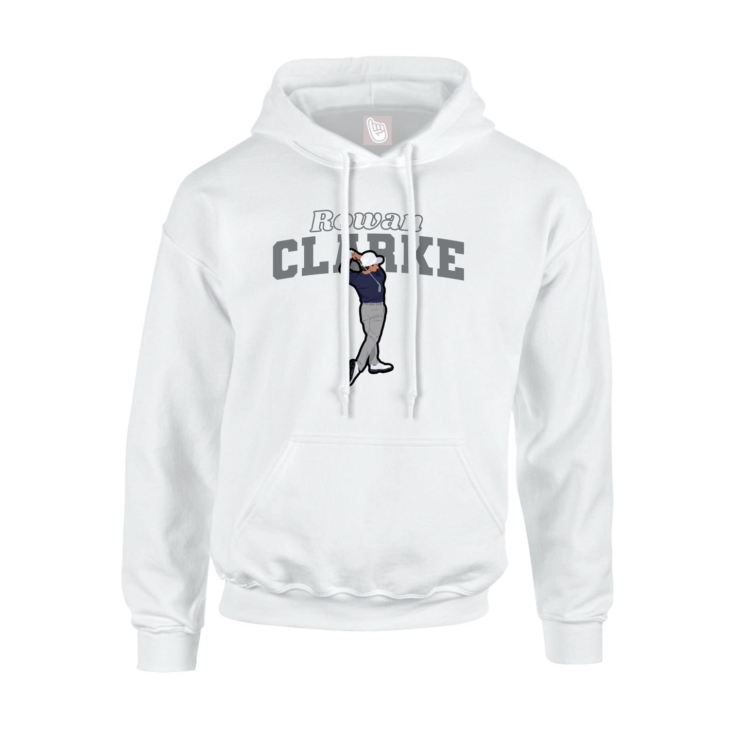 Youth Hoodie — Name Arch in White