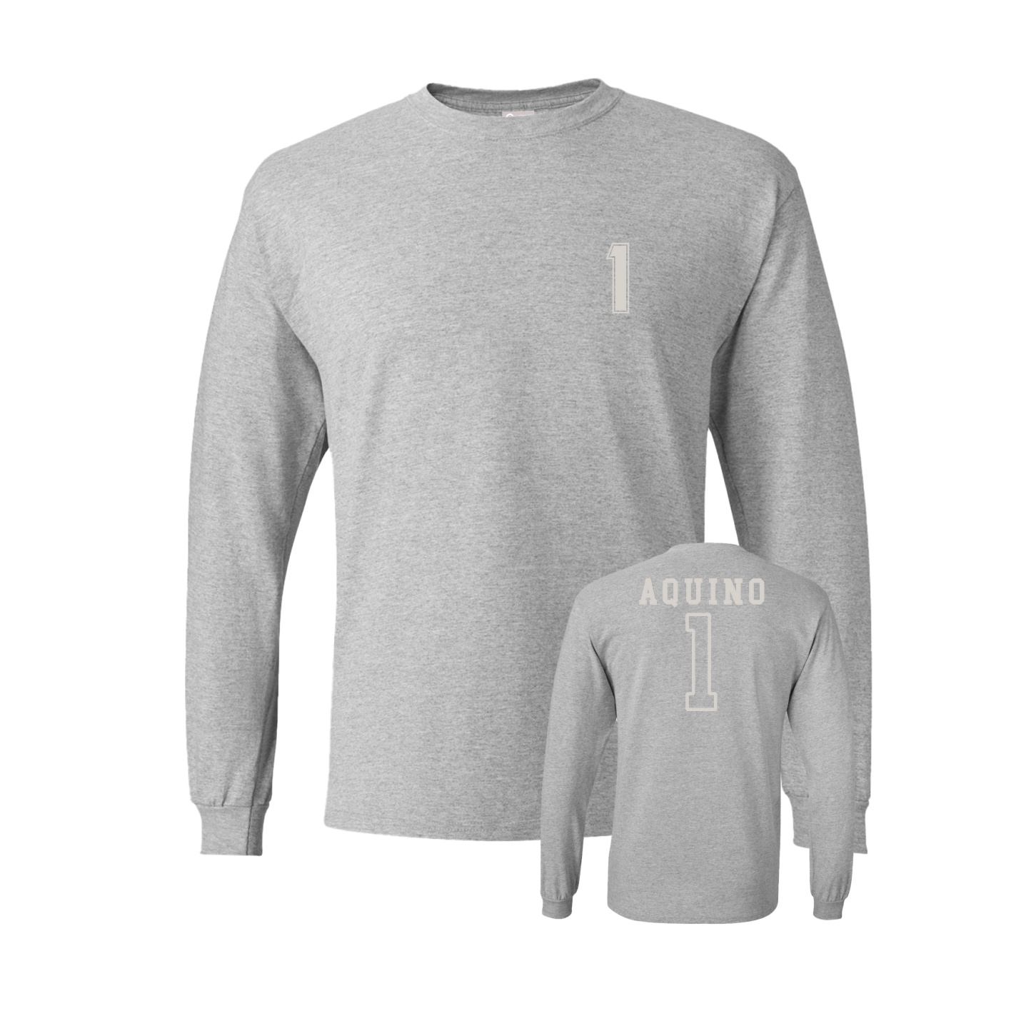 Long Sleeve Tee — Chest Back in Grey