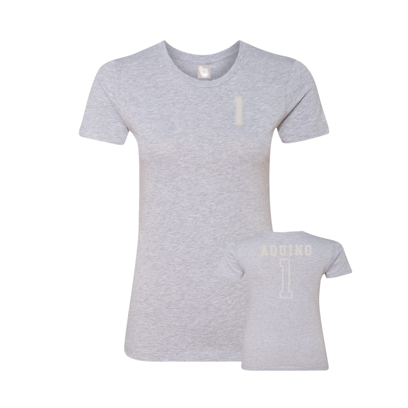 Fitted Women's Tee — Chest Back in Grey