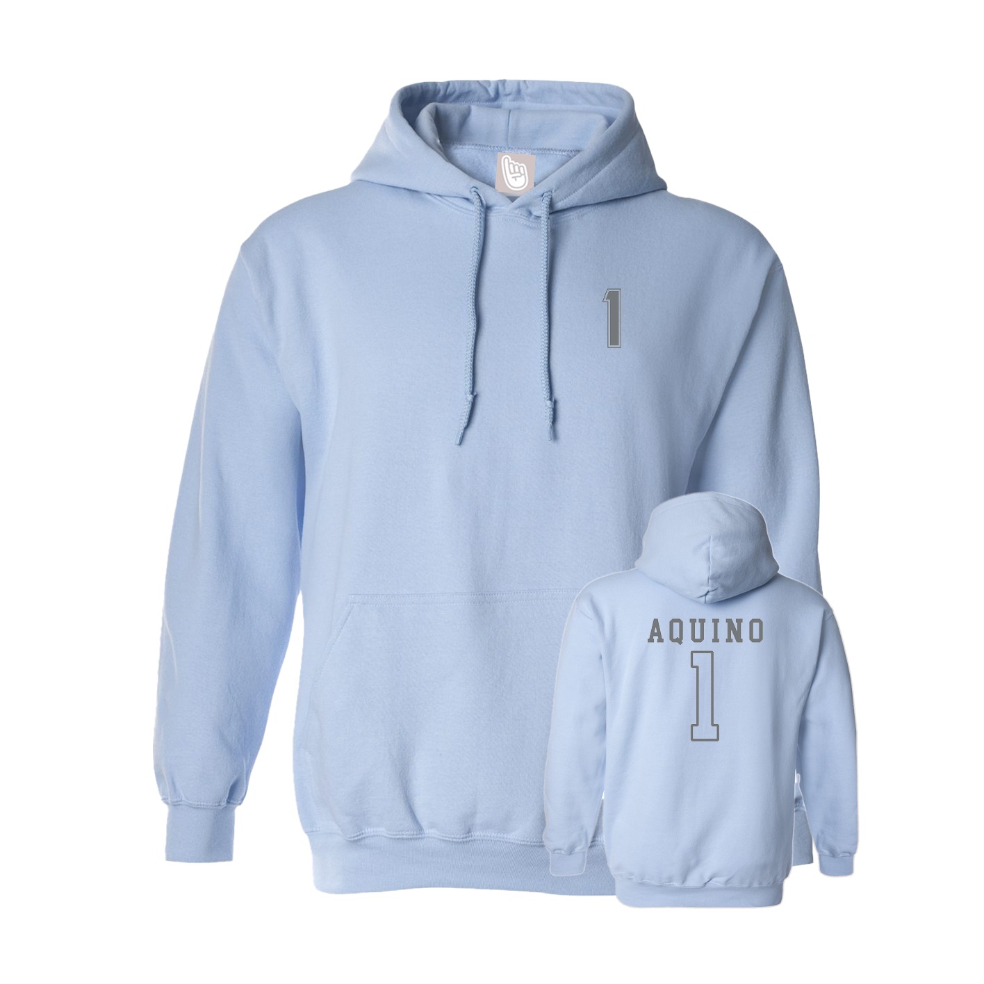 Hoodie — Chest Back in Light Blue