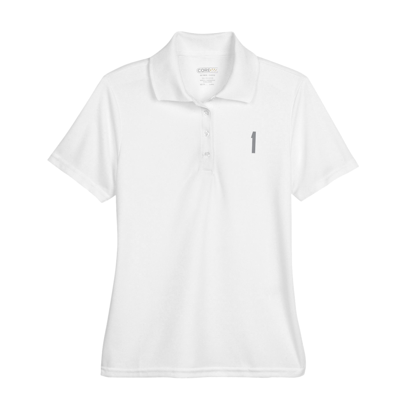 Womens Performance Polo — Front Shirsy in White