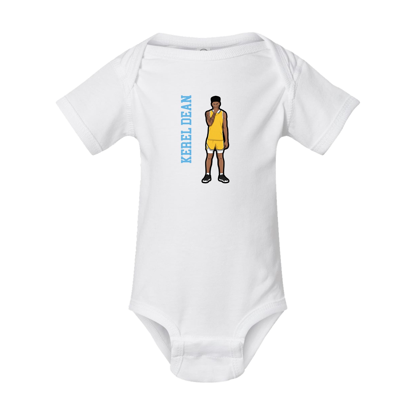 Baby Onesie — Name Vertical in White