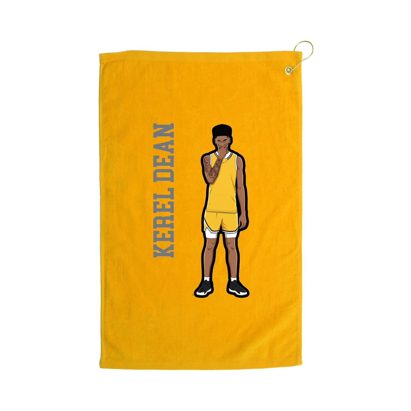Golf Towel — Name Vertical in Gold