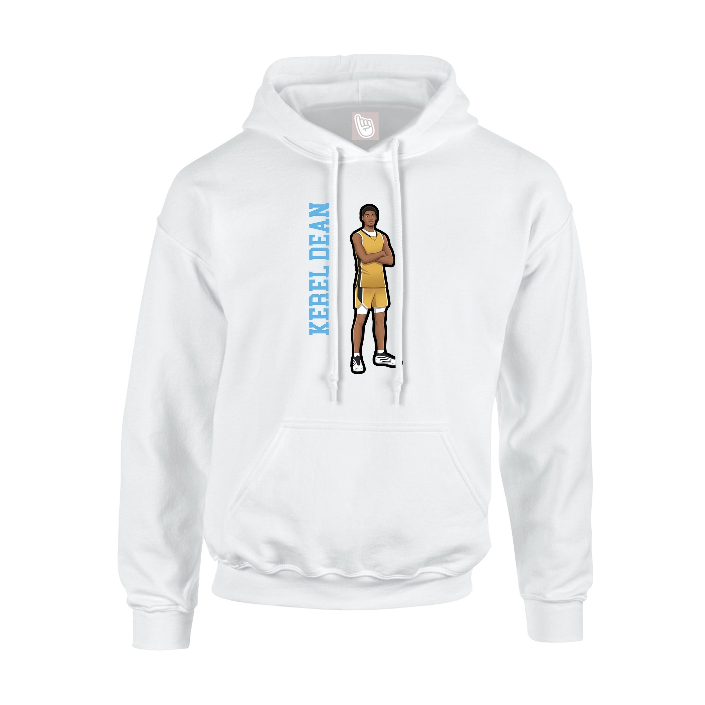 Youth Hoodie — Name Vertical in White