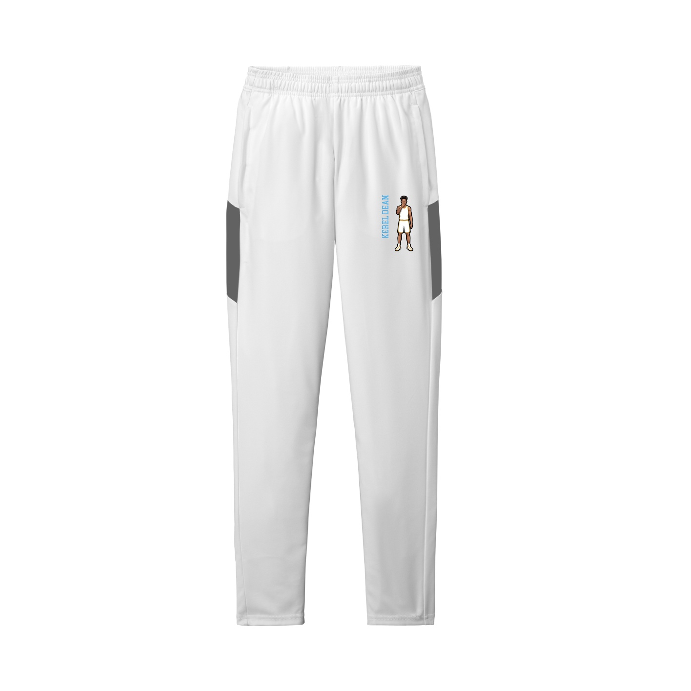 Team Travel Pant — Name Vertical in White/Grey