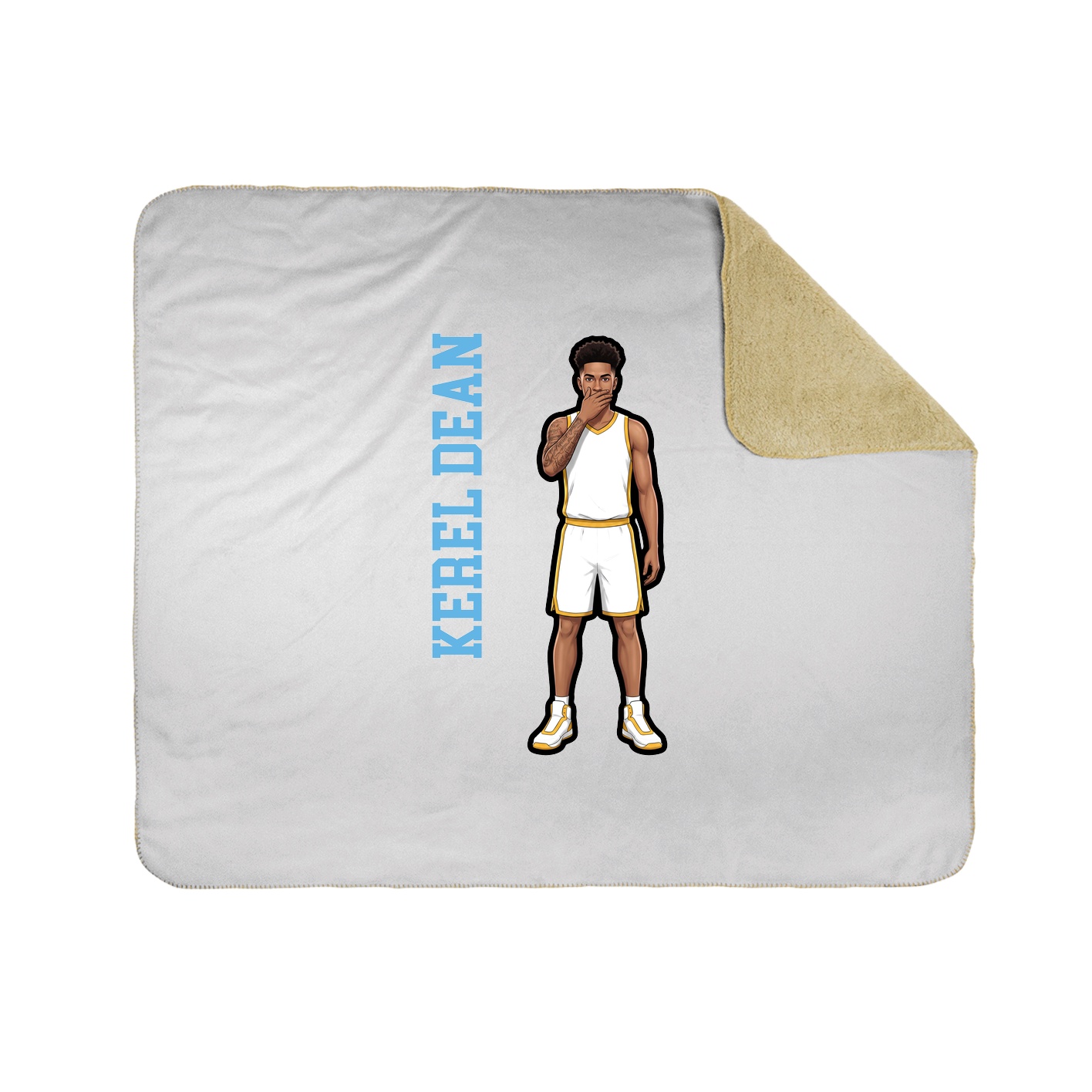 Throw Blanket — Name Vertical in White