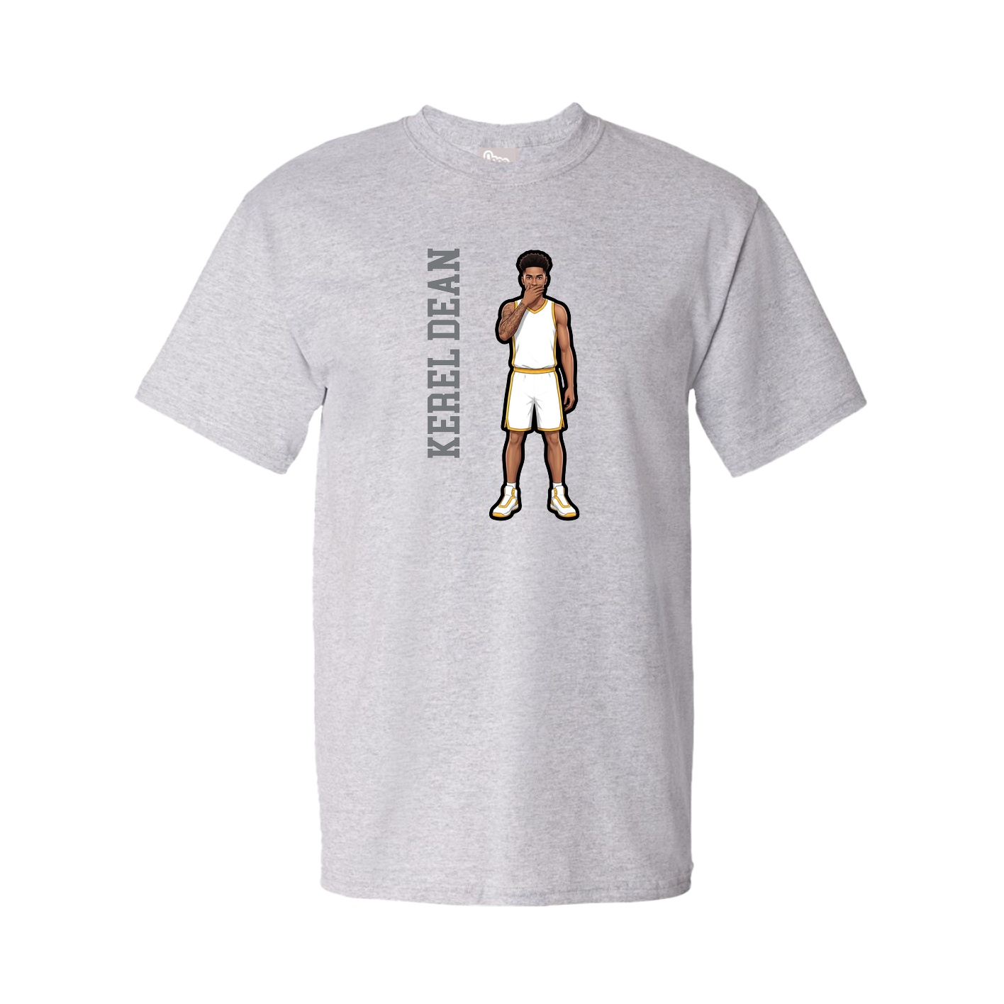 Youth Tee — Name Vertical in Grey