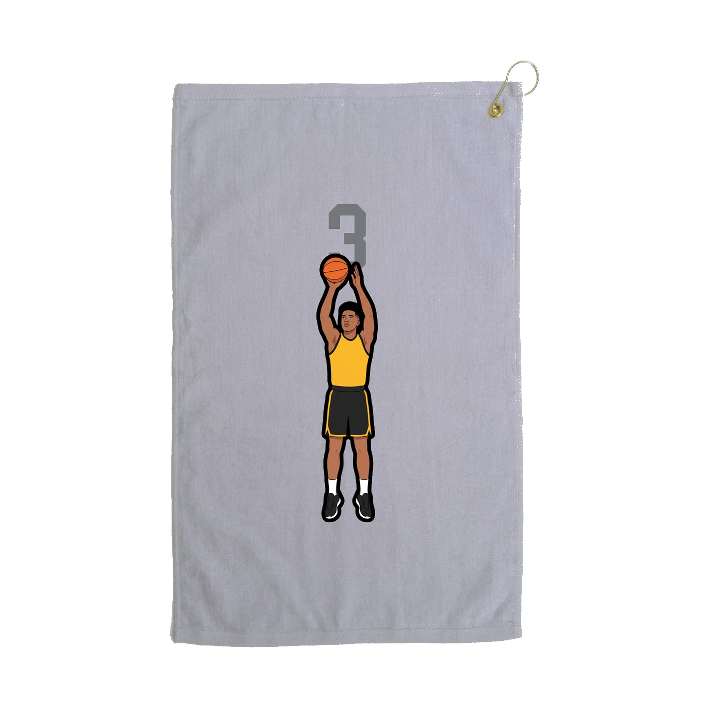 Golf Towel — Number Top in Grey