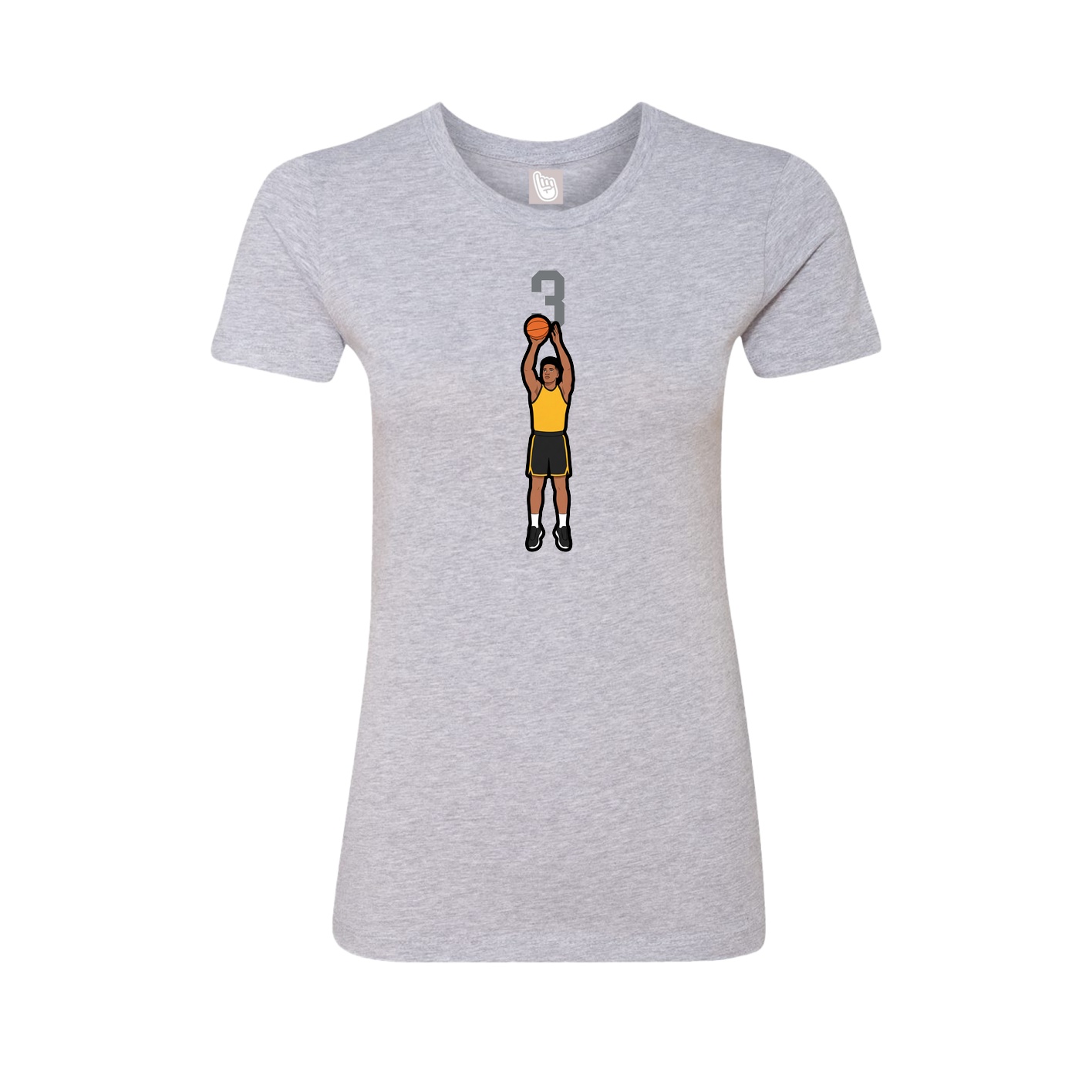 Fitted Women's Tee — Number Top in Grey