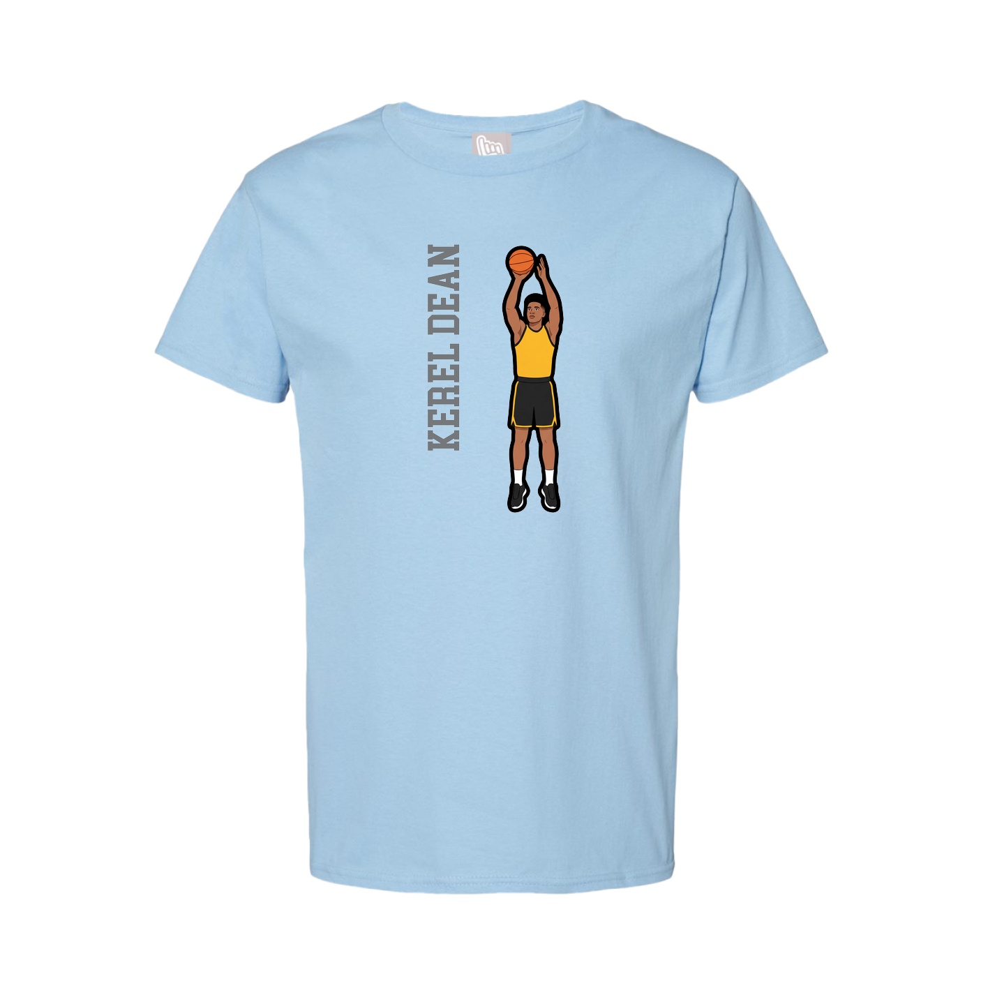 Tee — Name Vertical in Light Blue