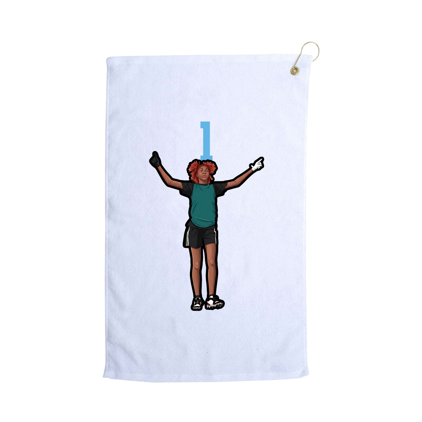 Golf Towel — Number Top in White