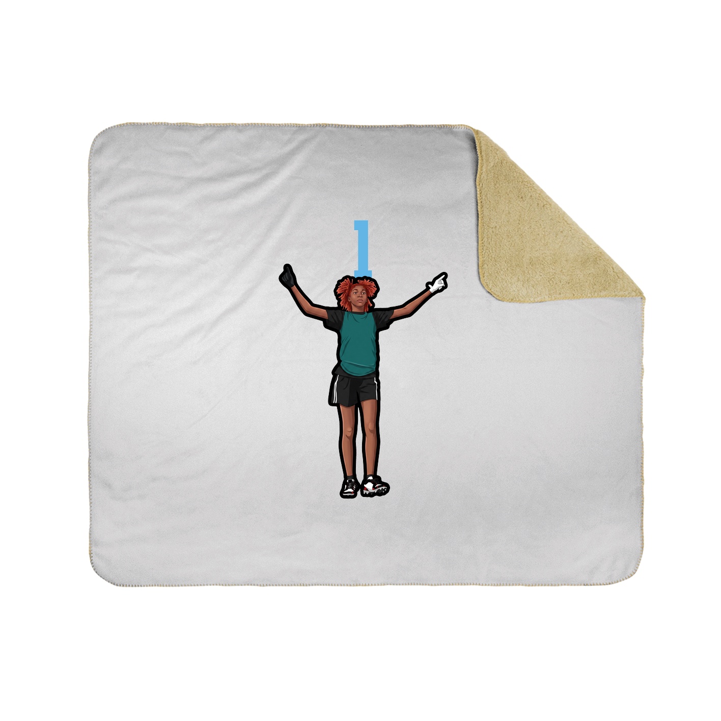 Throw Blanket — Number Top in White