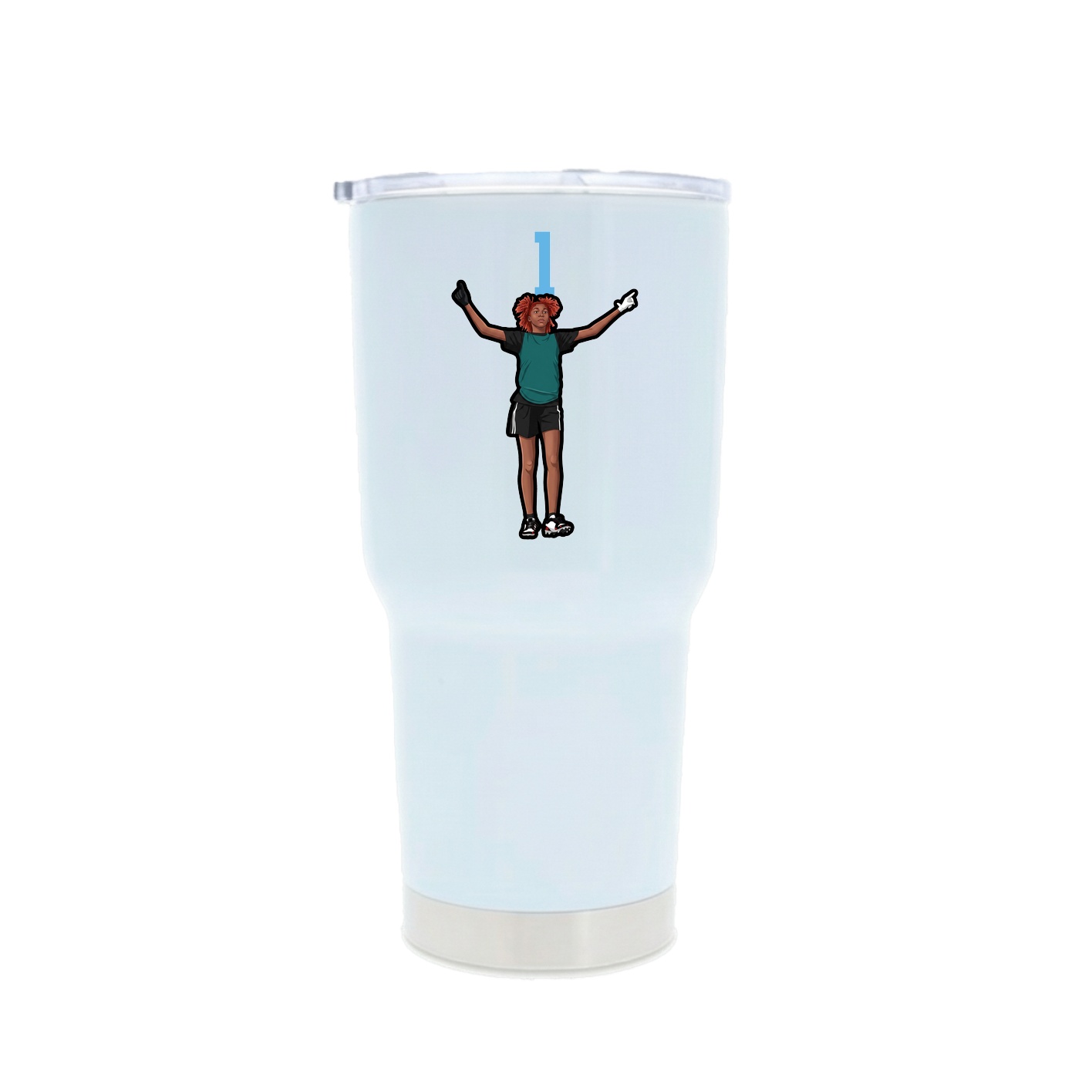 30oz Stainless Steel Tumbler — Number Top in White