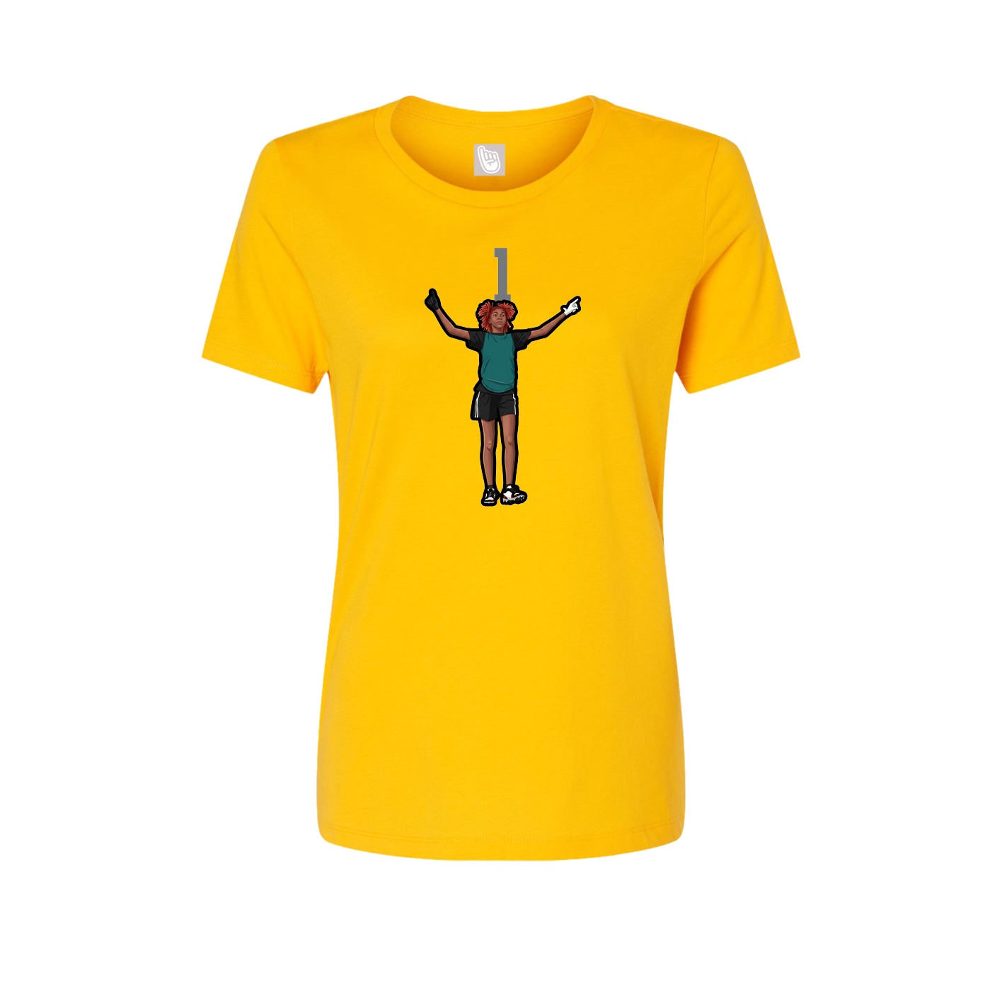 Womens Tee — Number Top in Gold