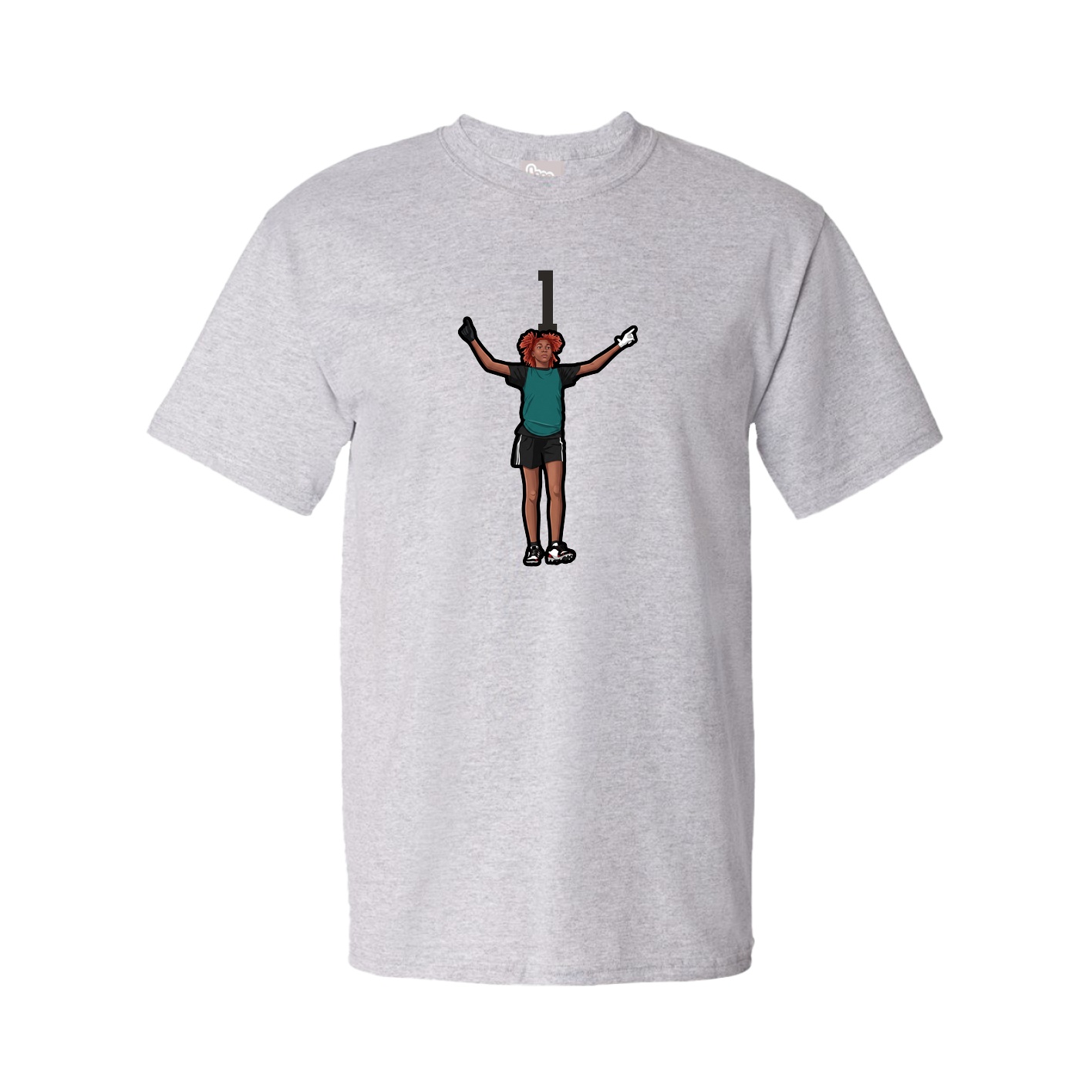 Youth Tee — Number Top in Grey