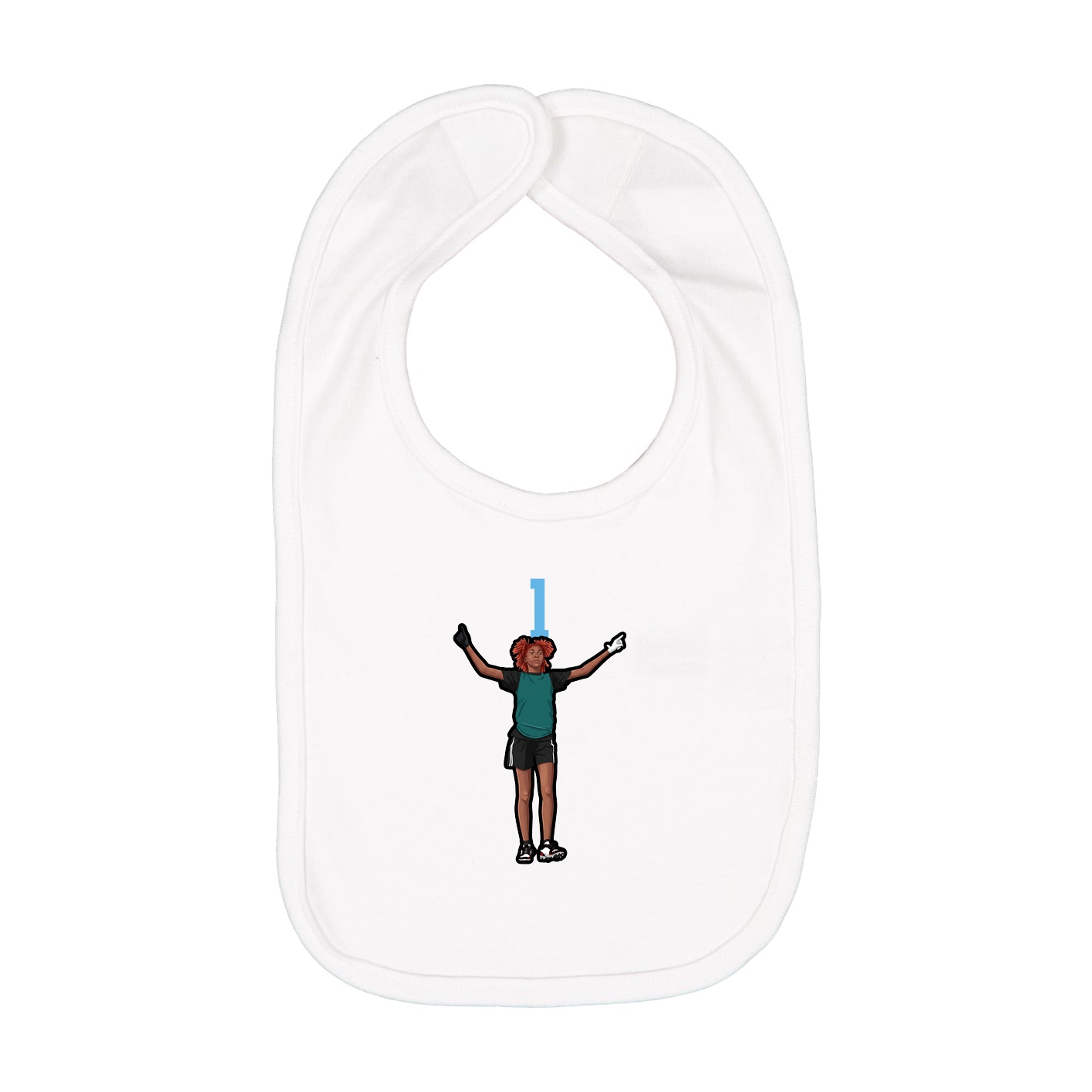 Infant Bib — Number Top in White