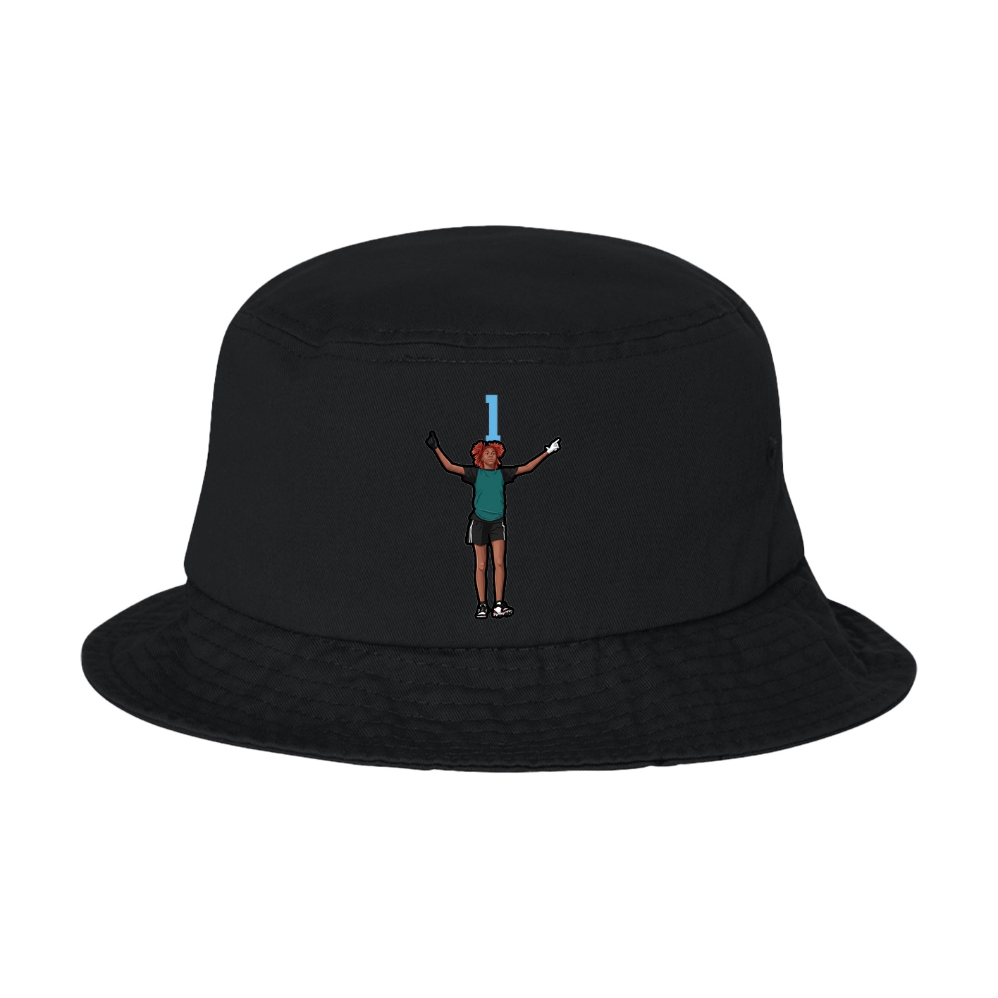 Bucket Cap — Number Top in Black