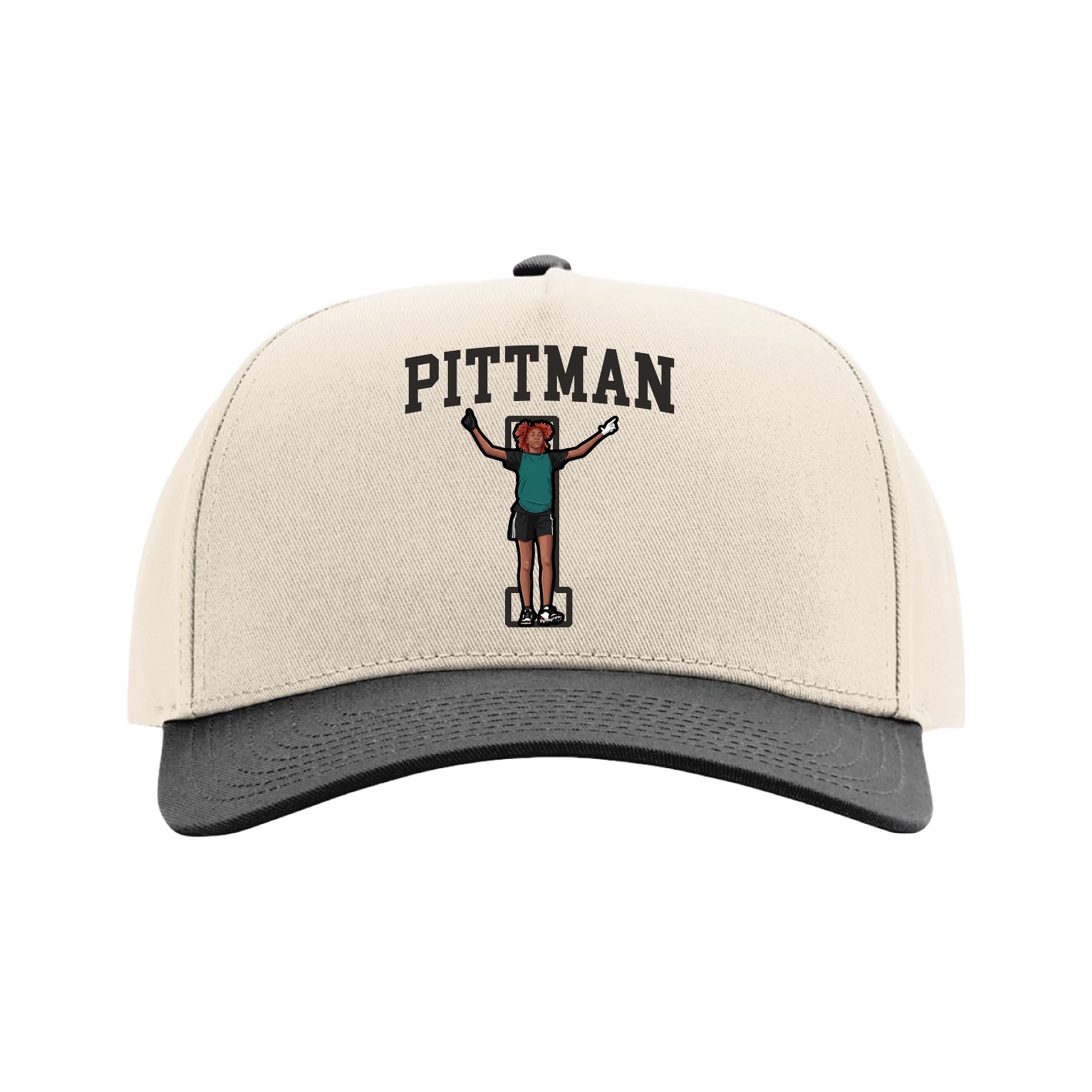 Full Fabric Five-Panel Champ Cap — Shirsey in Cream/Black