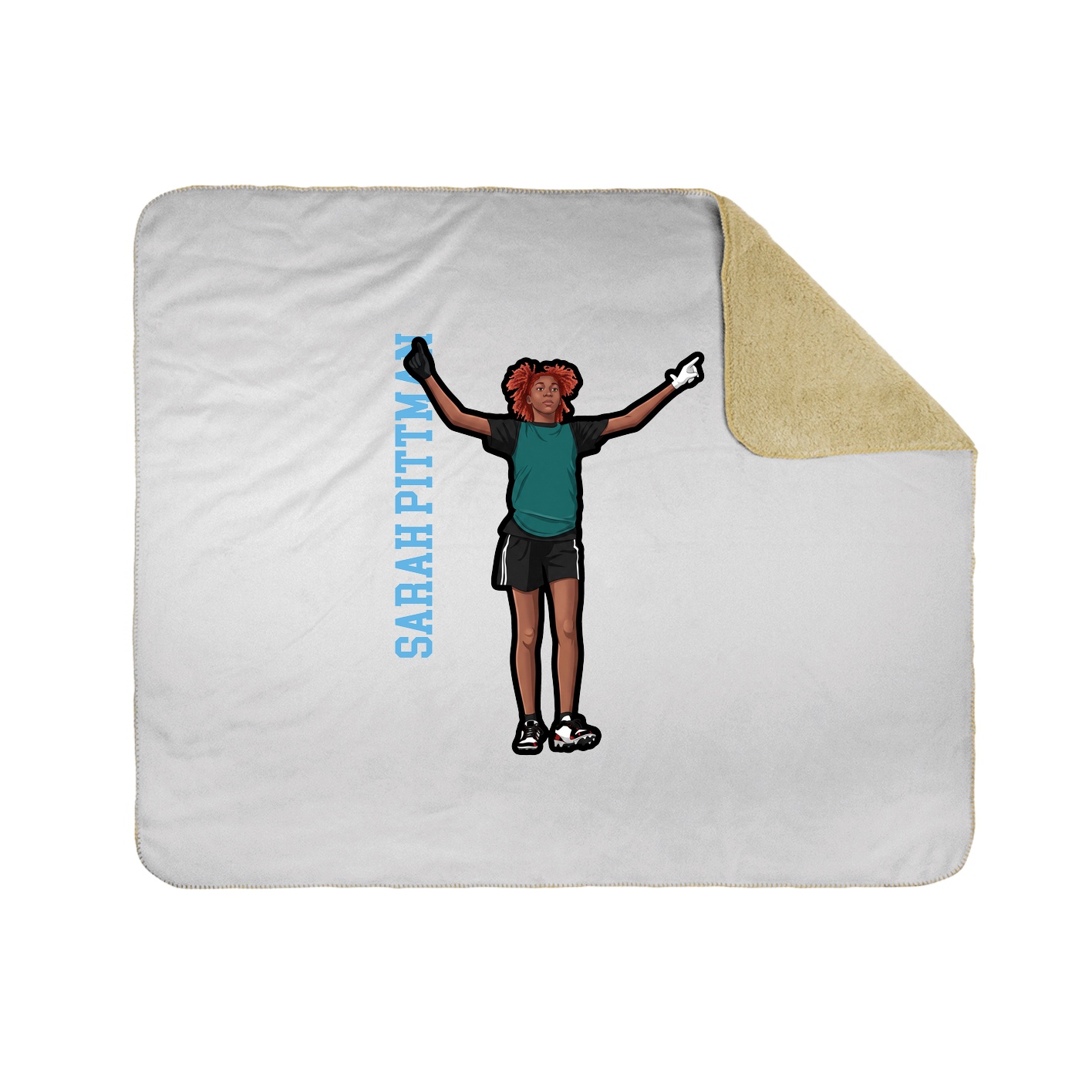Throw Blanket — Name Vertical in White