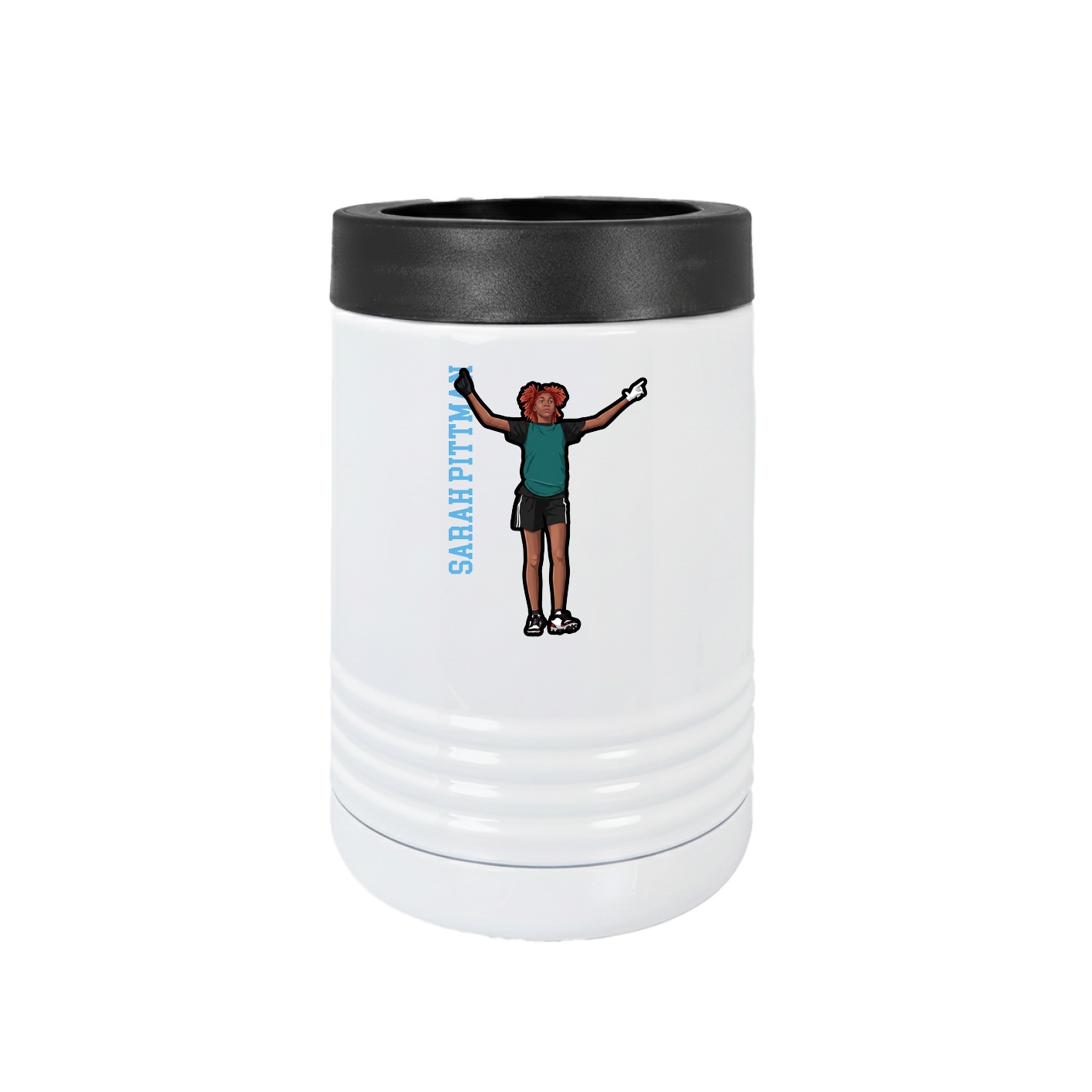 Beverage Holder — Name Vertical in White