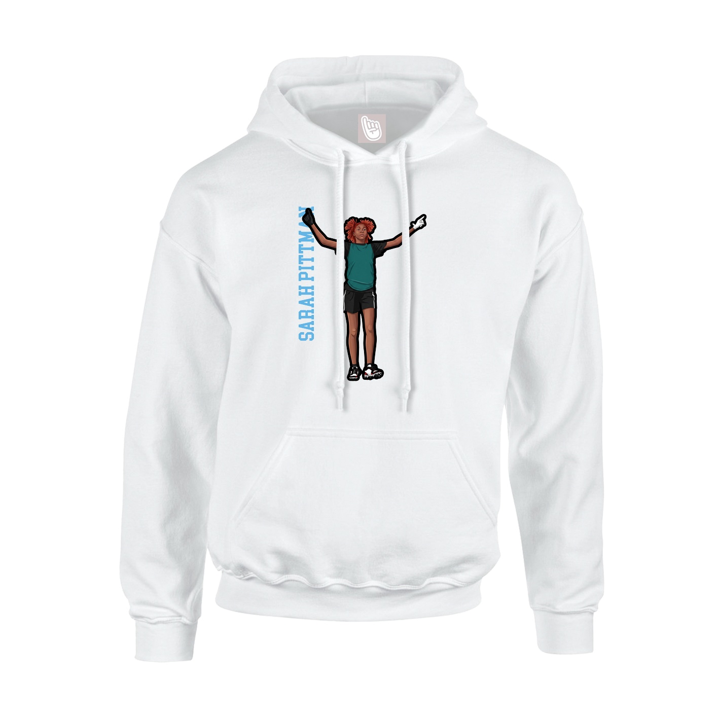 Hoodie — Name Vertical in White