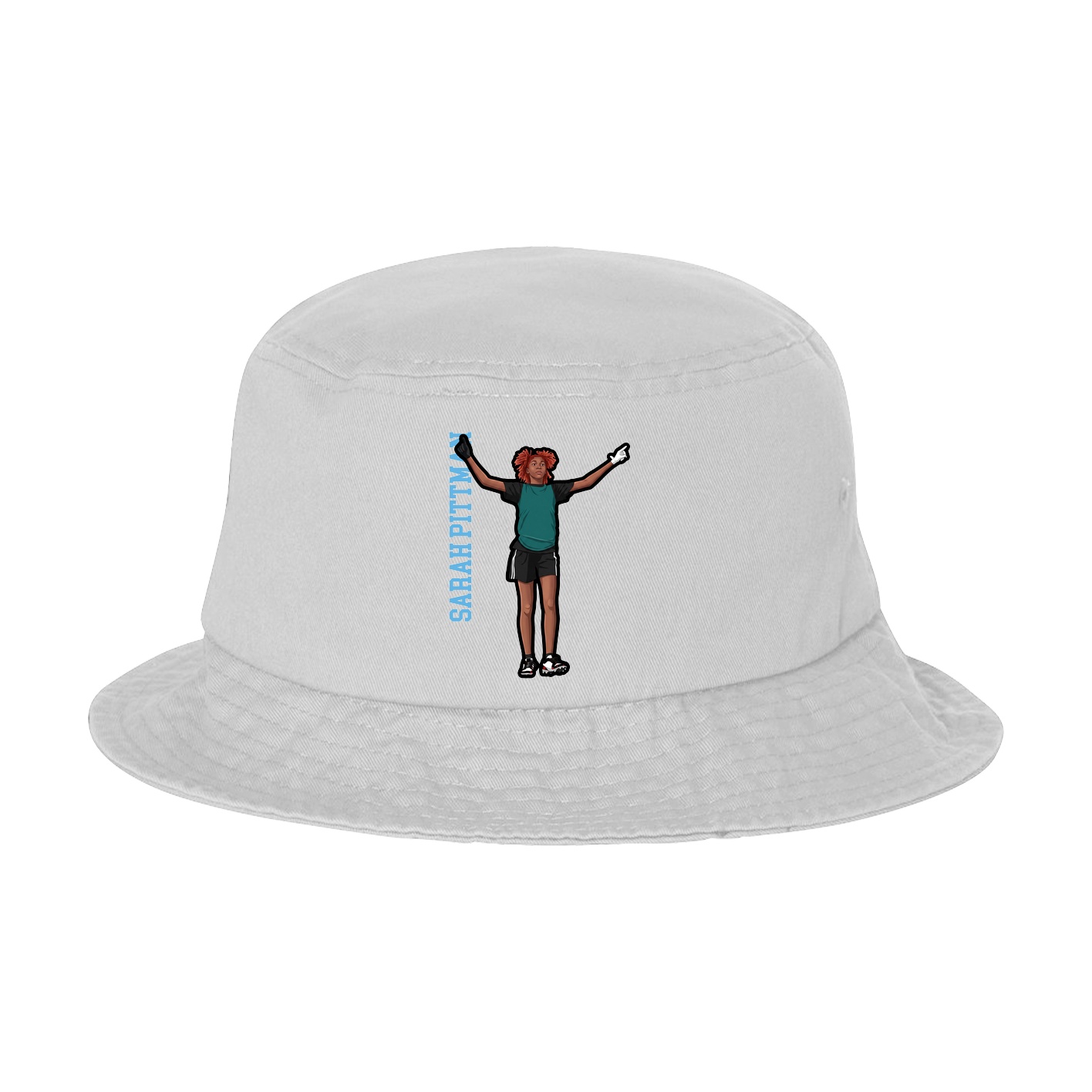 Bucket Cap — Name Vertical in White