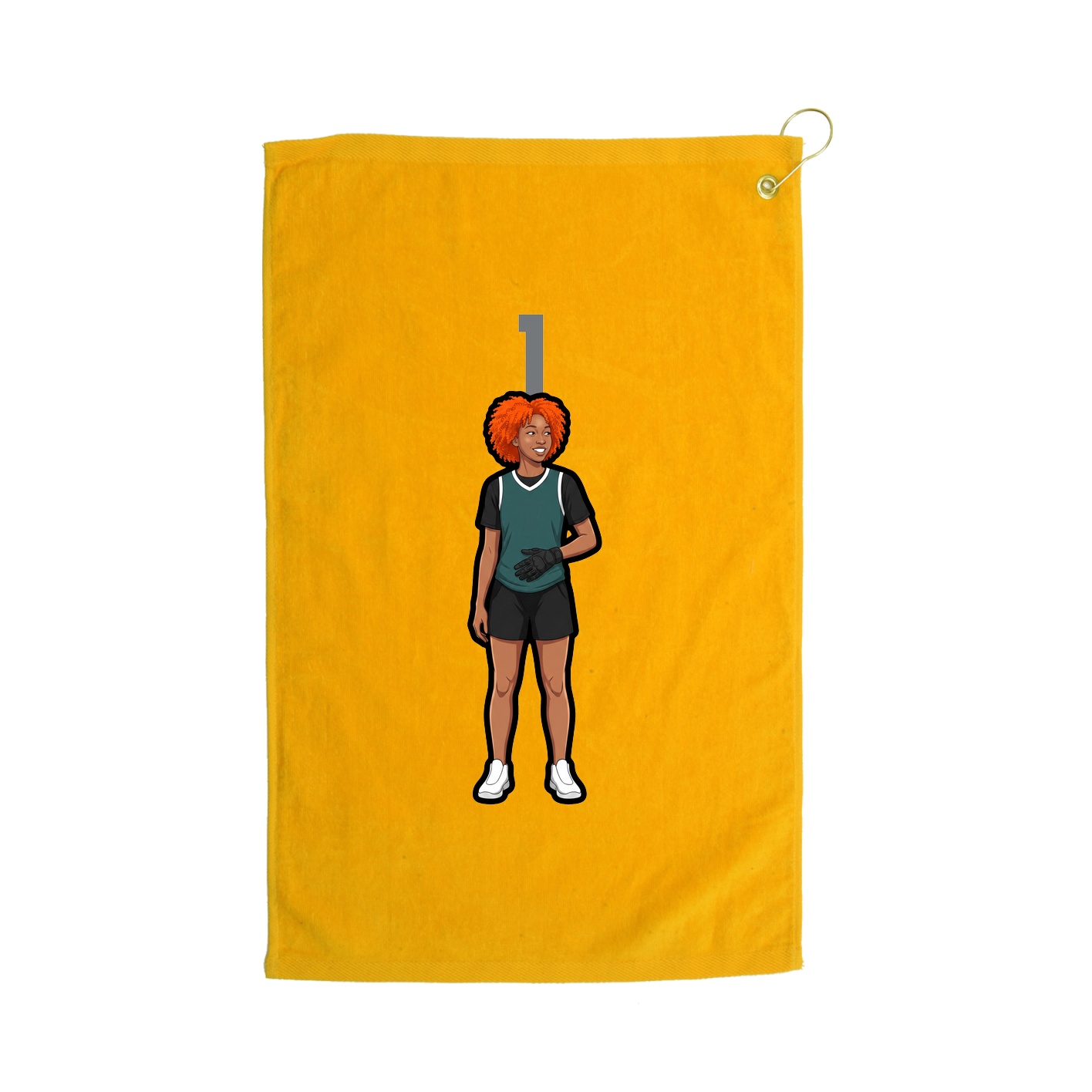 Golf Towel — Number Top in Gold