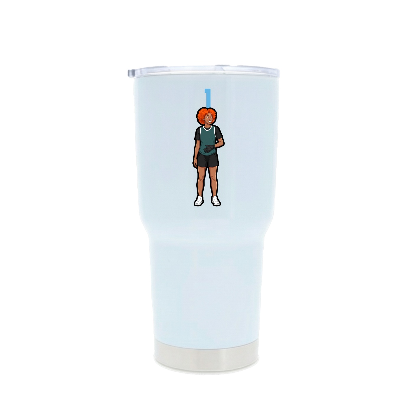 30oz Stainless Steel Tumbler — Number Top in White