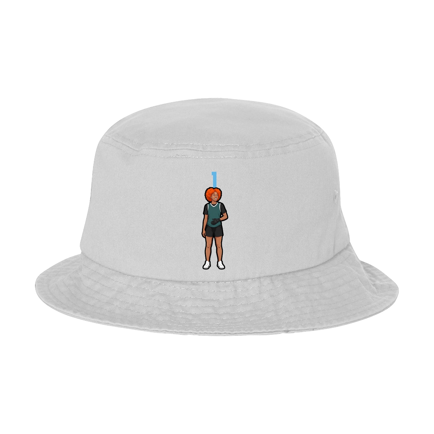 Bucket Cap — Number Top in White