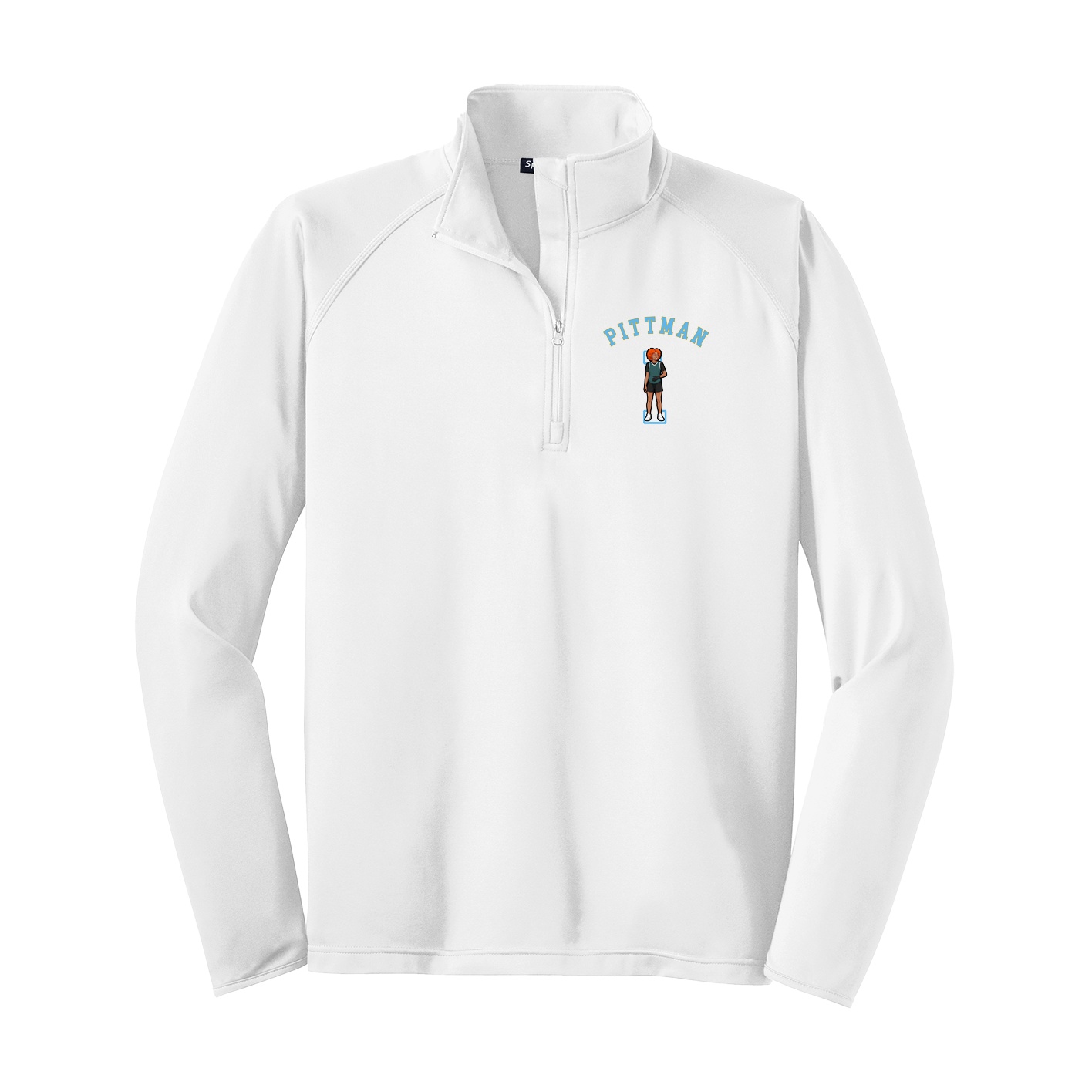 Q-Zip Pullover — Shirsey Arch in White