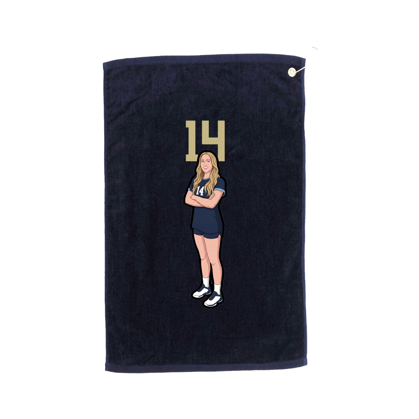 Golf Towel — Number Top in Navy