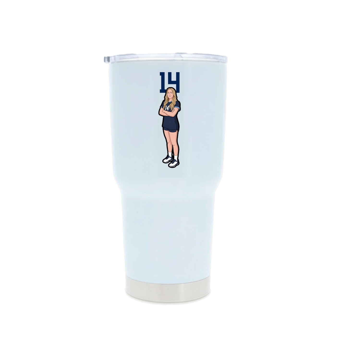 30oz Stainless Steel Tumbler — Number Top in White