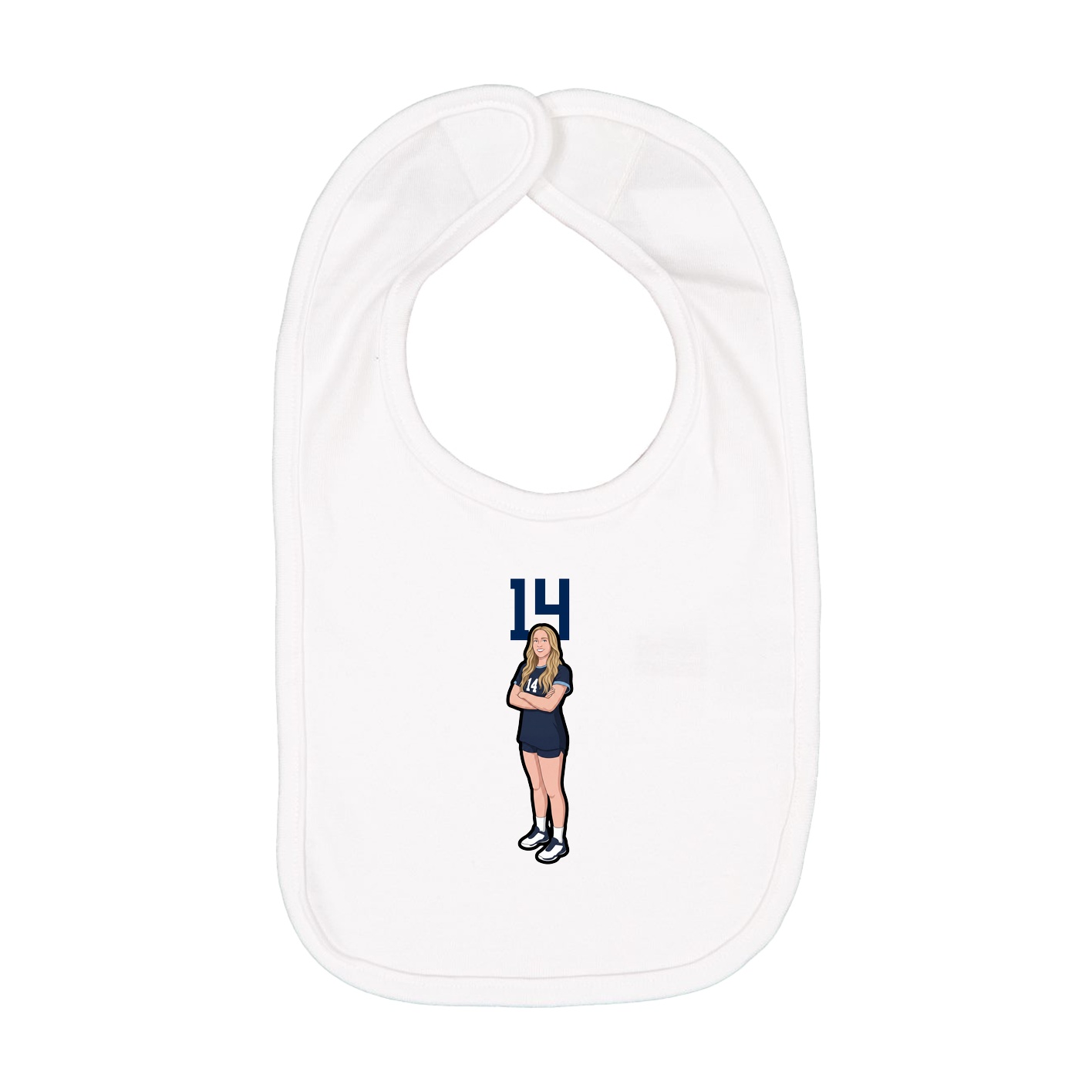 Infant Bib — Number Top in White