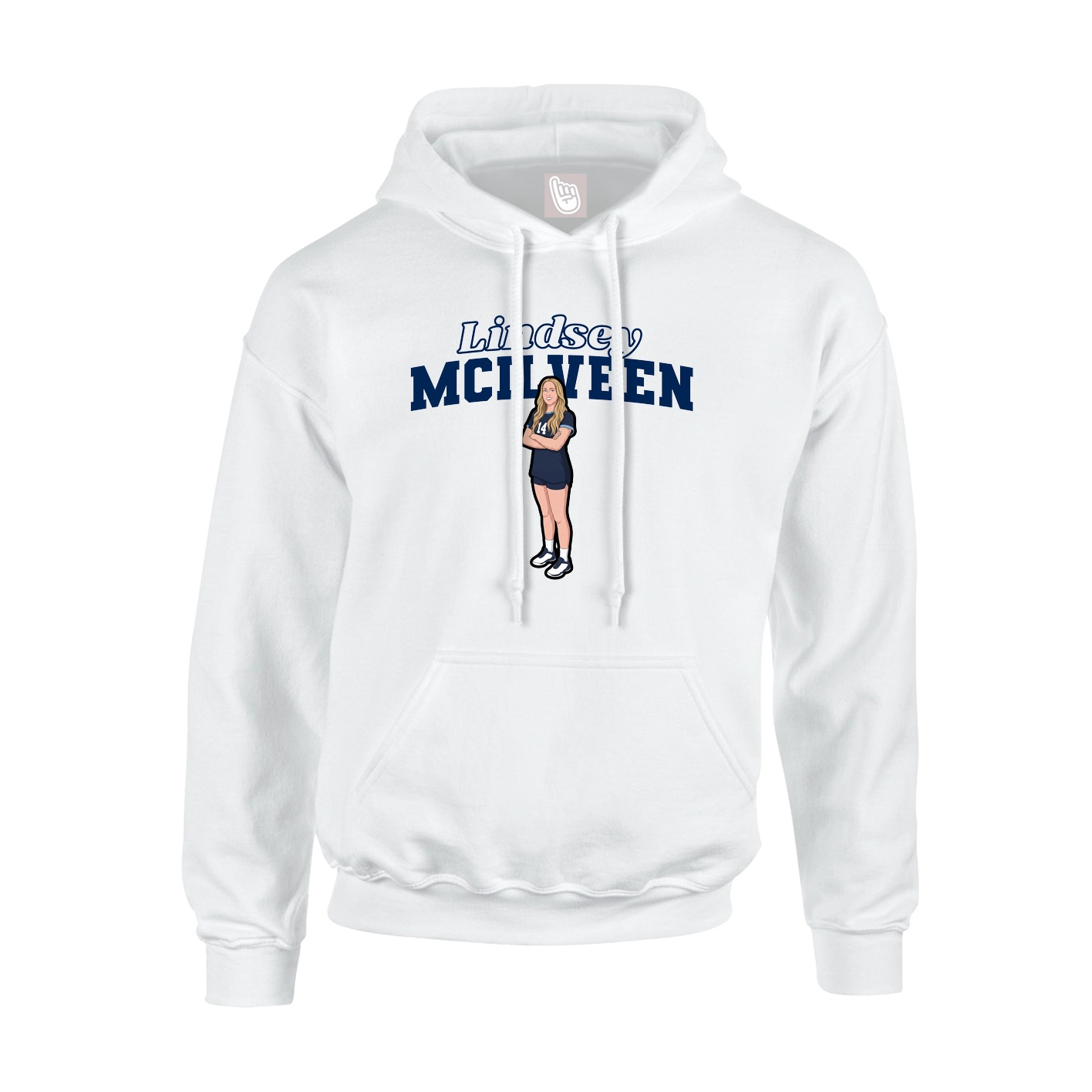 Hoodie — Name Arch in White