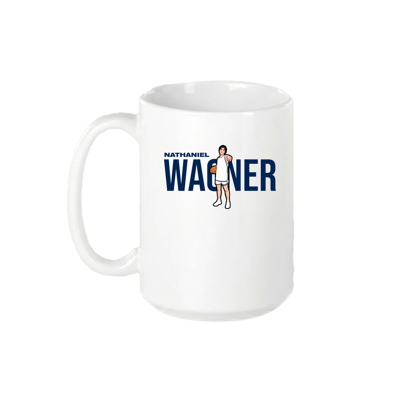 15oz Coffee Mug — Player Name in White