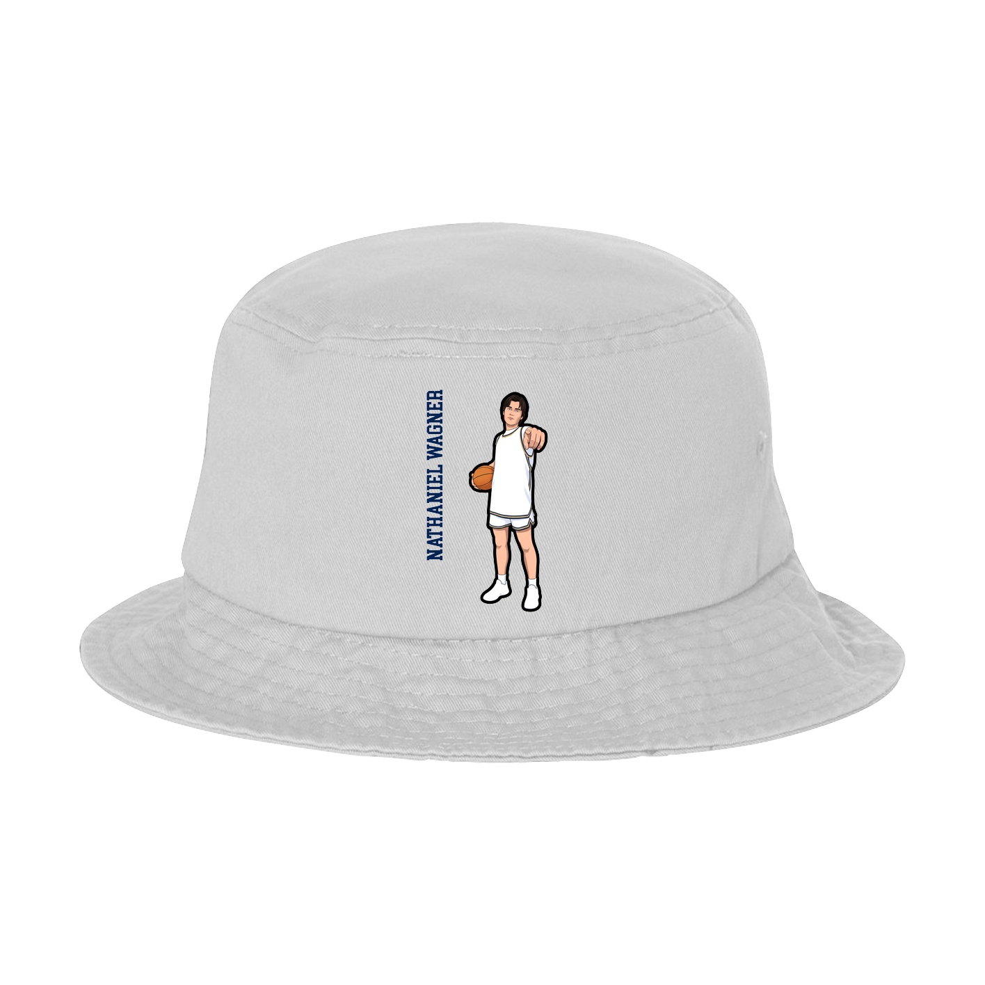 Bucket Cap — Name Vertical in White